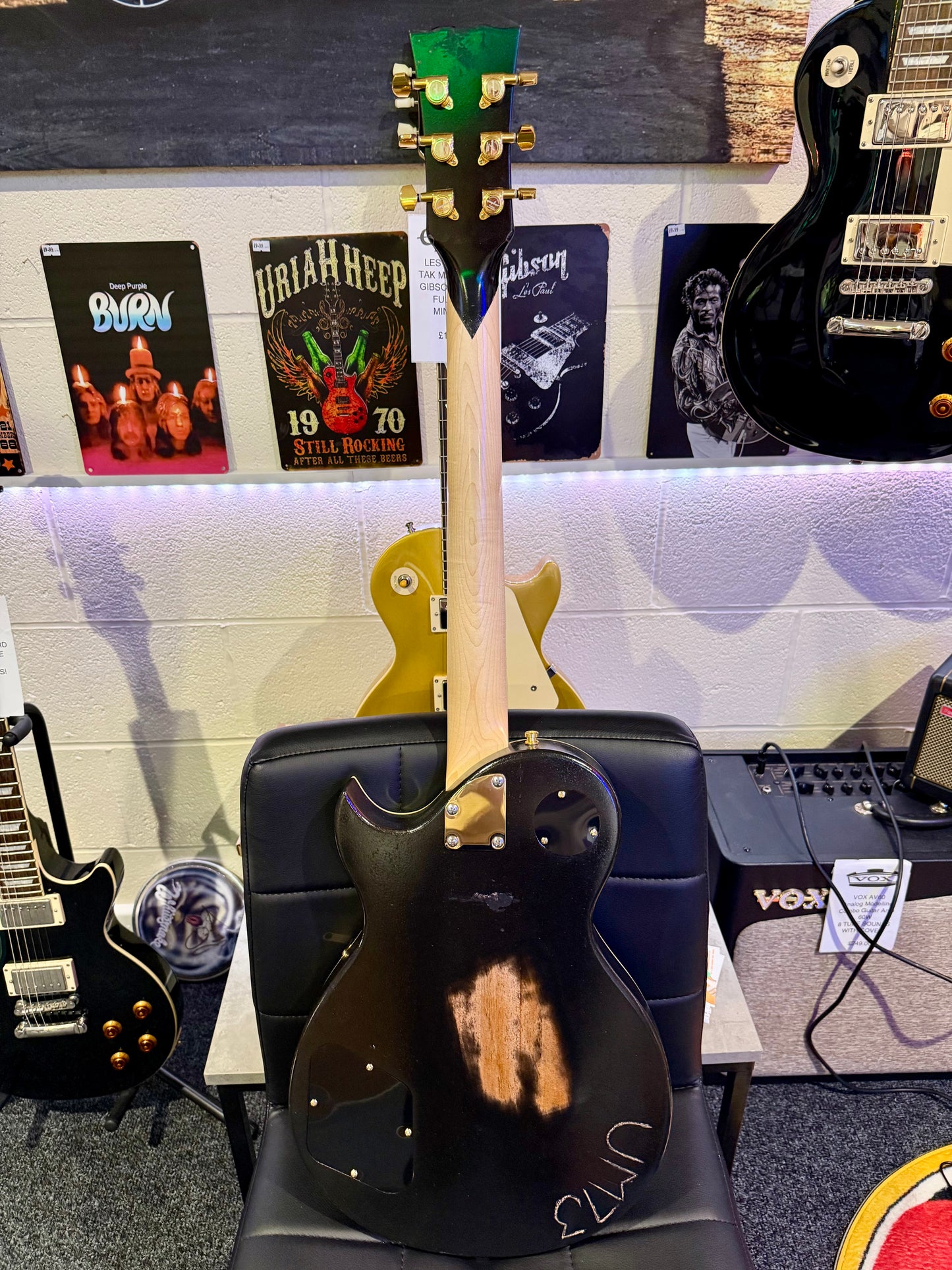 🔥CUSTOM BUILD🔥 James Hetfield Iron Cross Guitar~ Genuine EMG Het set~ESP Style