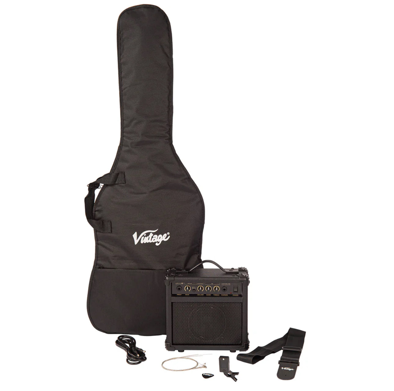 Vintage V60 Coaster Series Electric Guitar Starter Pack Bundle~ Candy Apple Blue