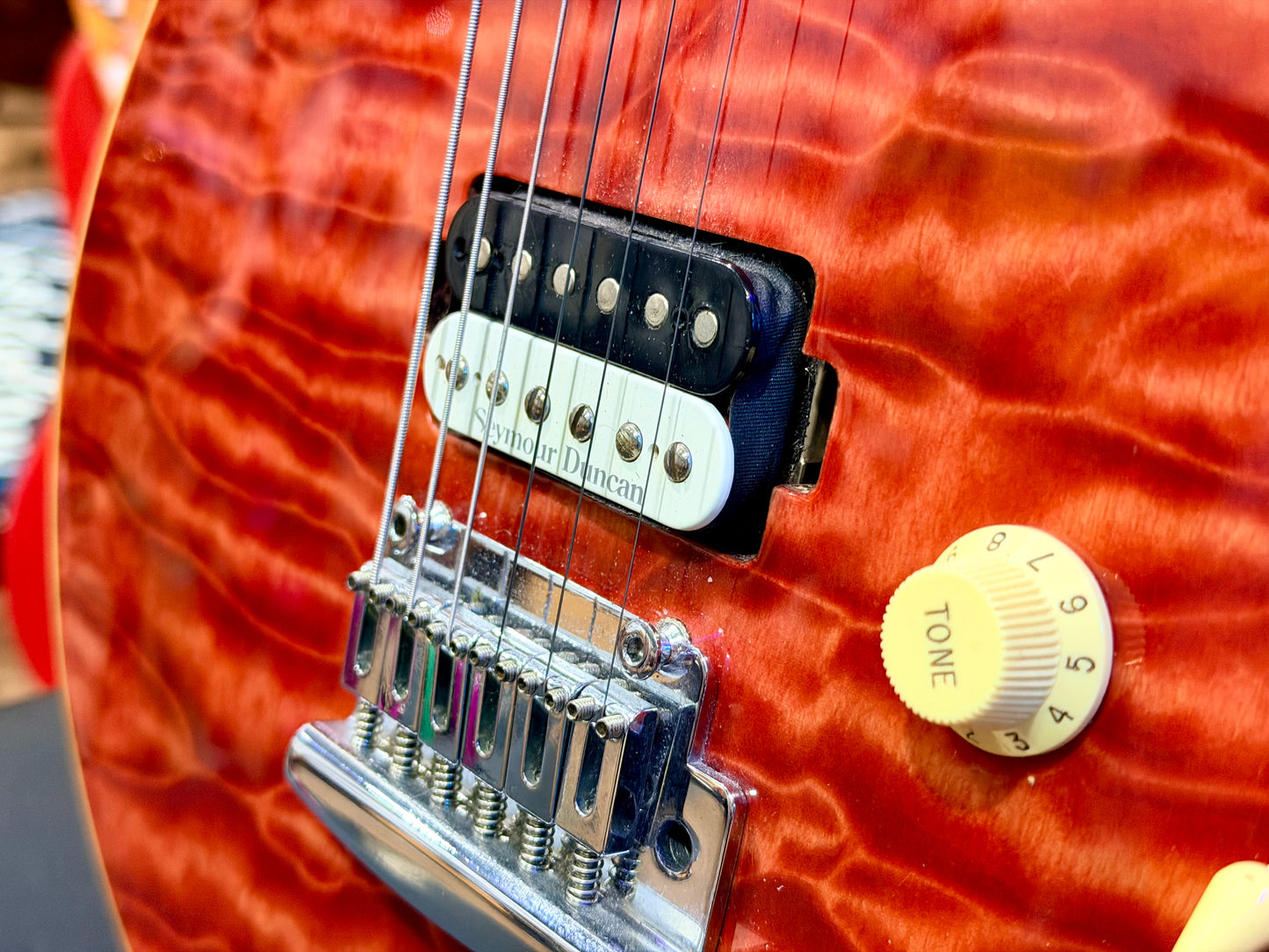 🔥QUILTED FLAME🔥 Sterling By Music Man Sub Axis AX3~ Seymour Duncan Pickup!