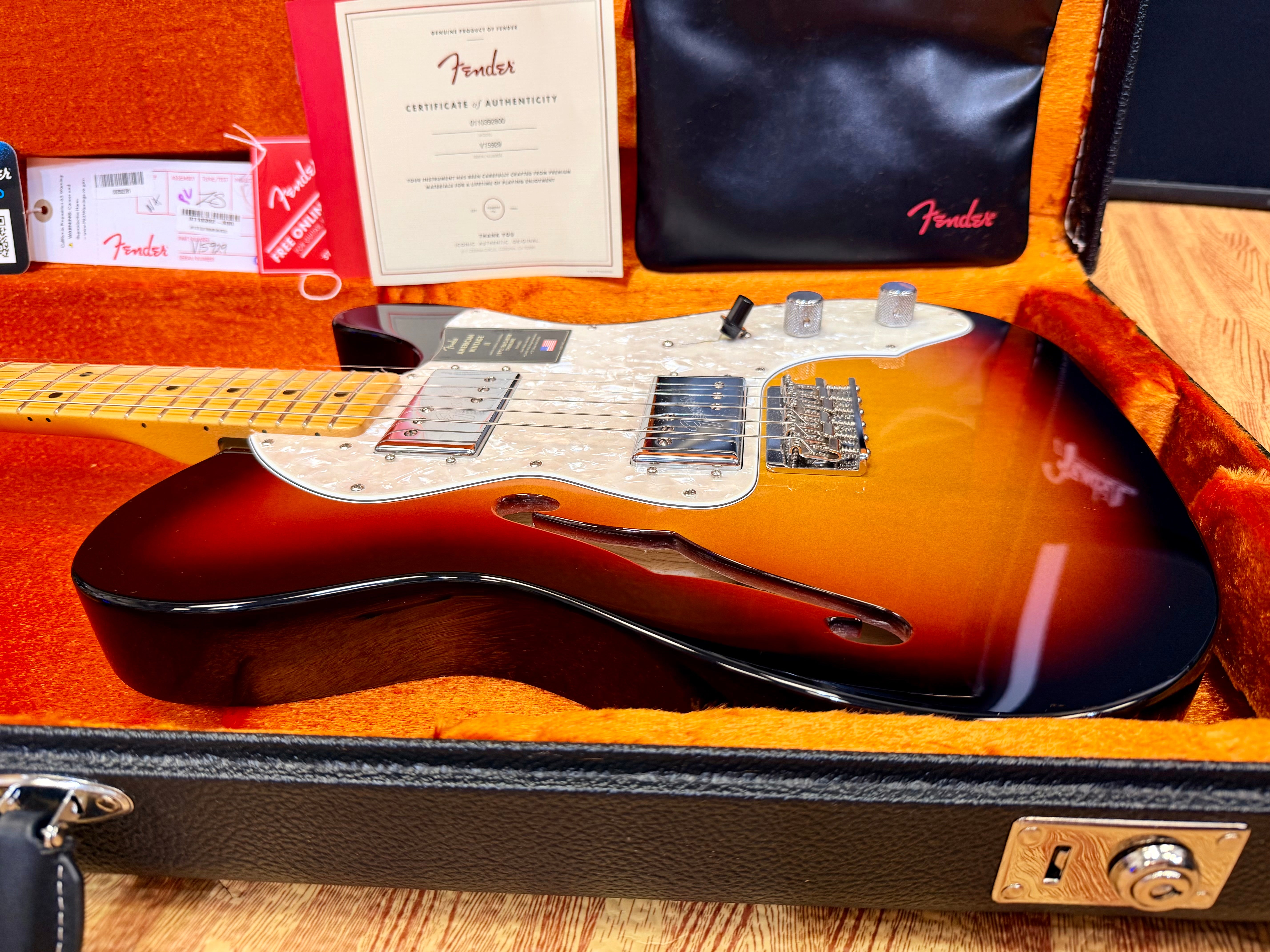 ✨2025✨ Fender American Vintage II 1972 Telecaster Thinline~ 3-Colour Sunburst!