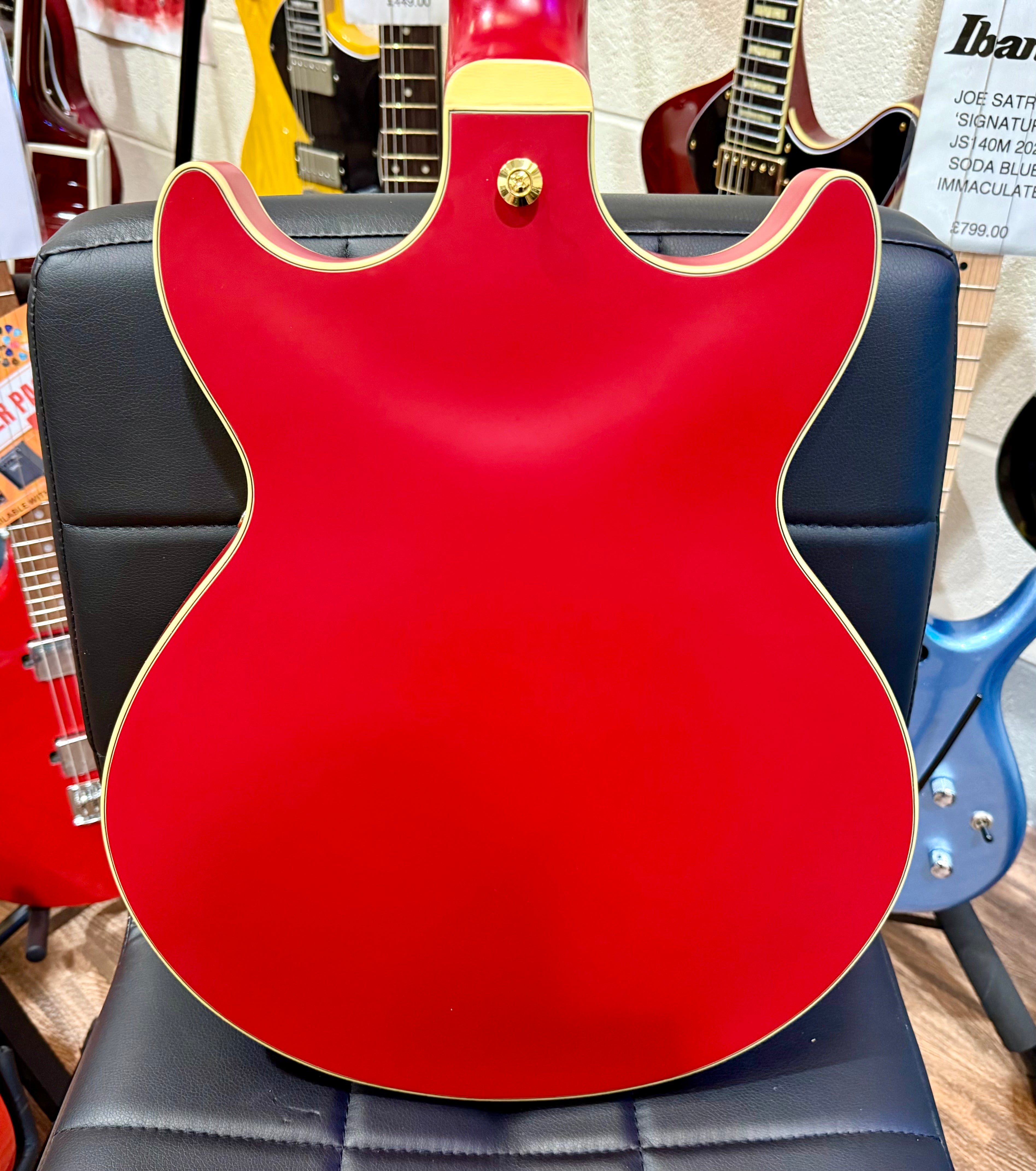 🌟2022 EX-DEMO🌟 Ibanez AMH90-CRF Artcore Expressionist~ Cherry Red Flat~ MINT!