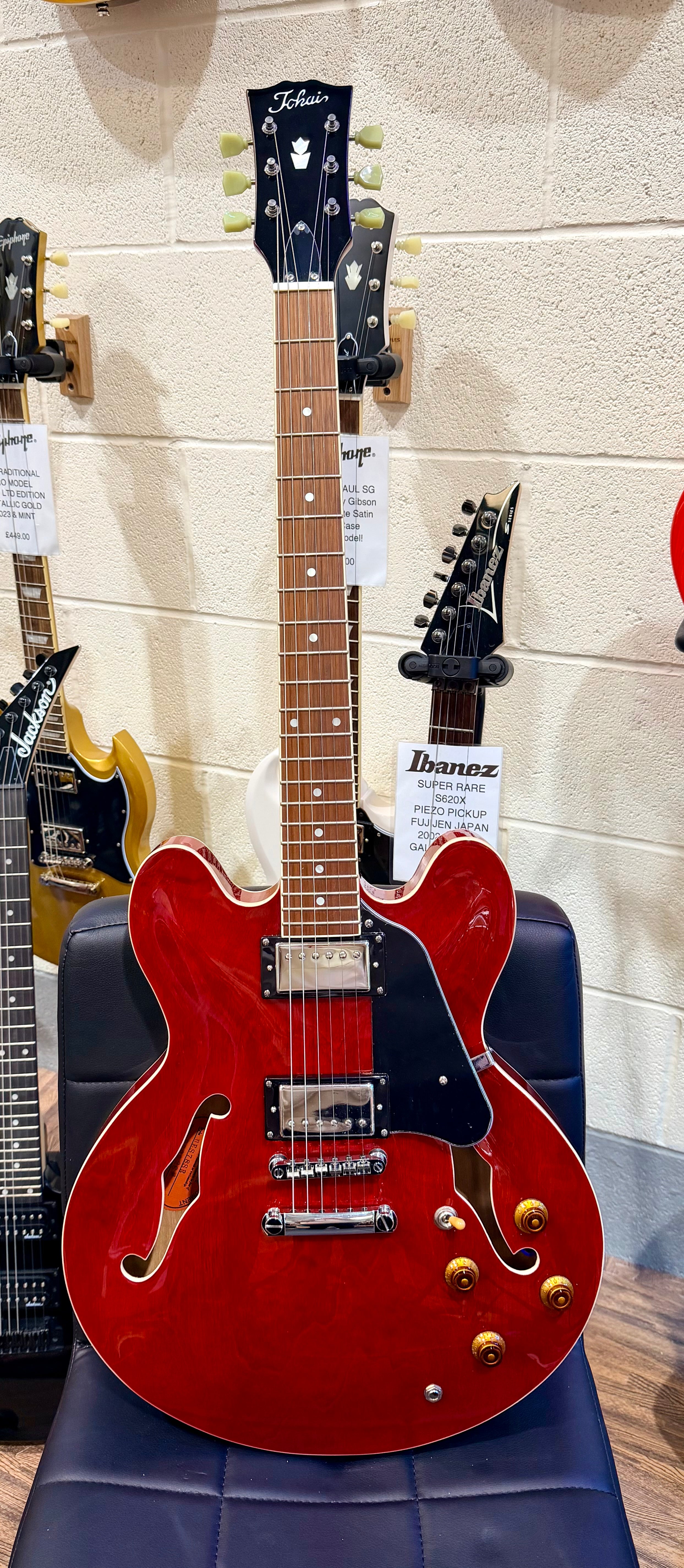 🌟BRAND NEW🌟 Tokai UES78 SR Semi Hollow Body~ See-Through Red~ ‘335’ Style!