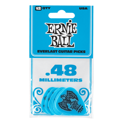 Ernie Ball Everlast Picks- 0.48mm Blue 12 Pack