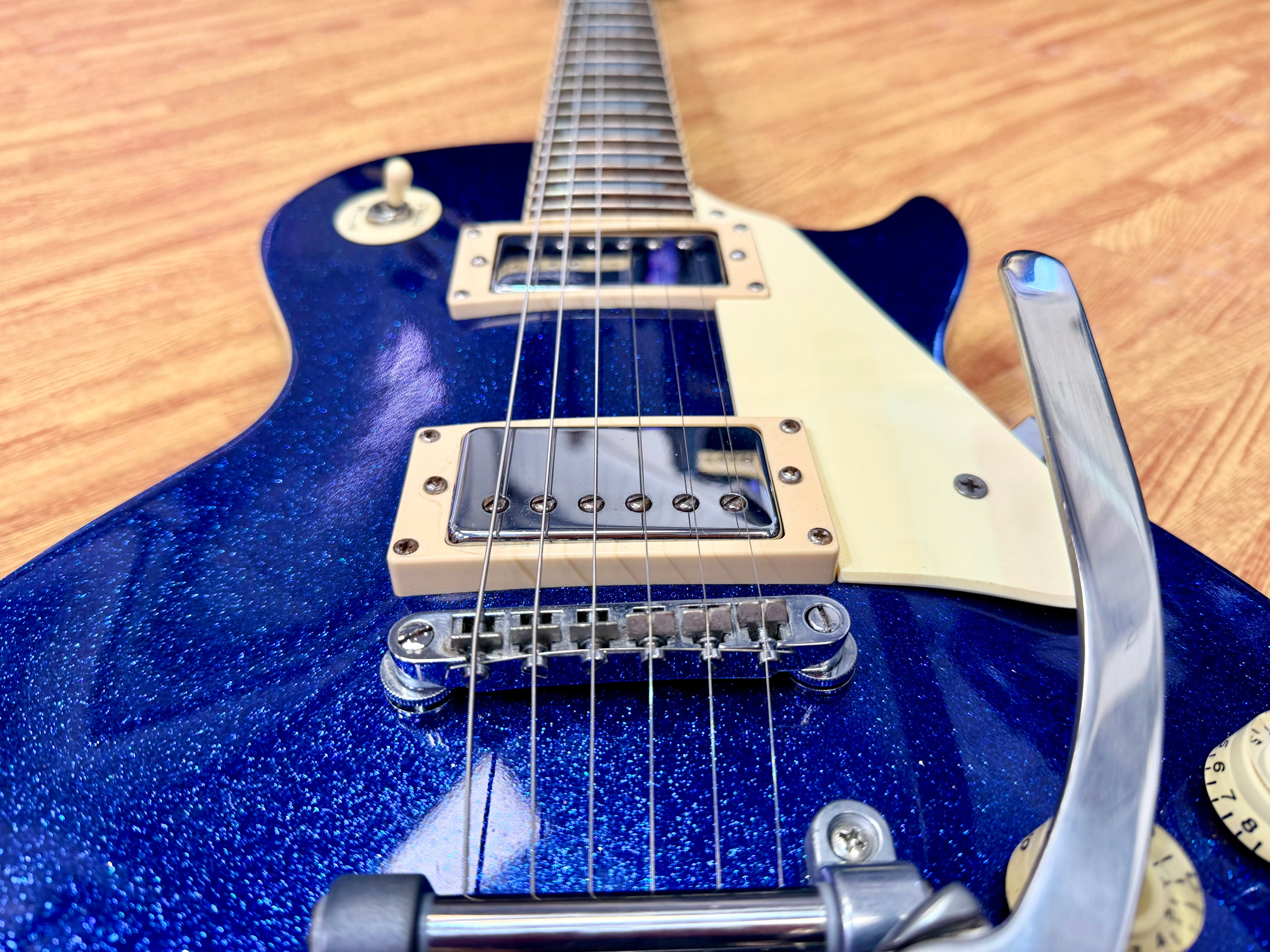 ✨RARE✨ 1997 Epiphone Les Paul~ Limited Edition Blue Sparkle~ Korea Bigsby Trem!