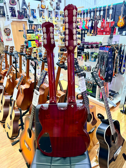 ⚡️RARE⚡️ Epiphone G-1275 Double Neck Cherry~ 2014 Limited Edition 6/12 String!