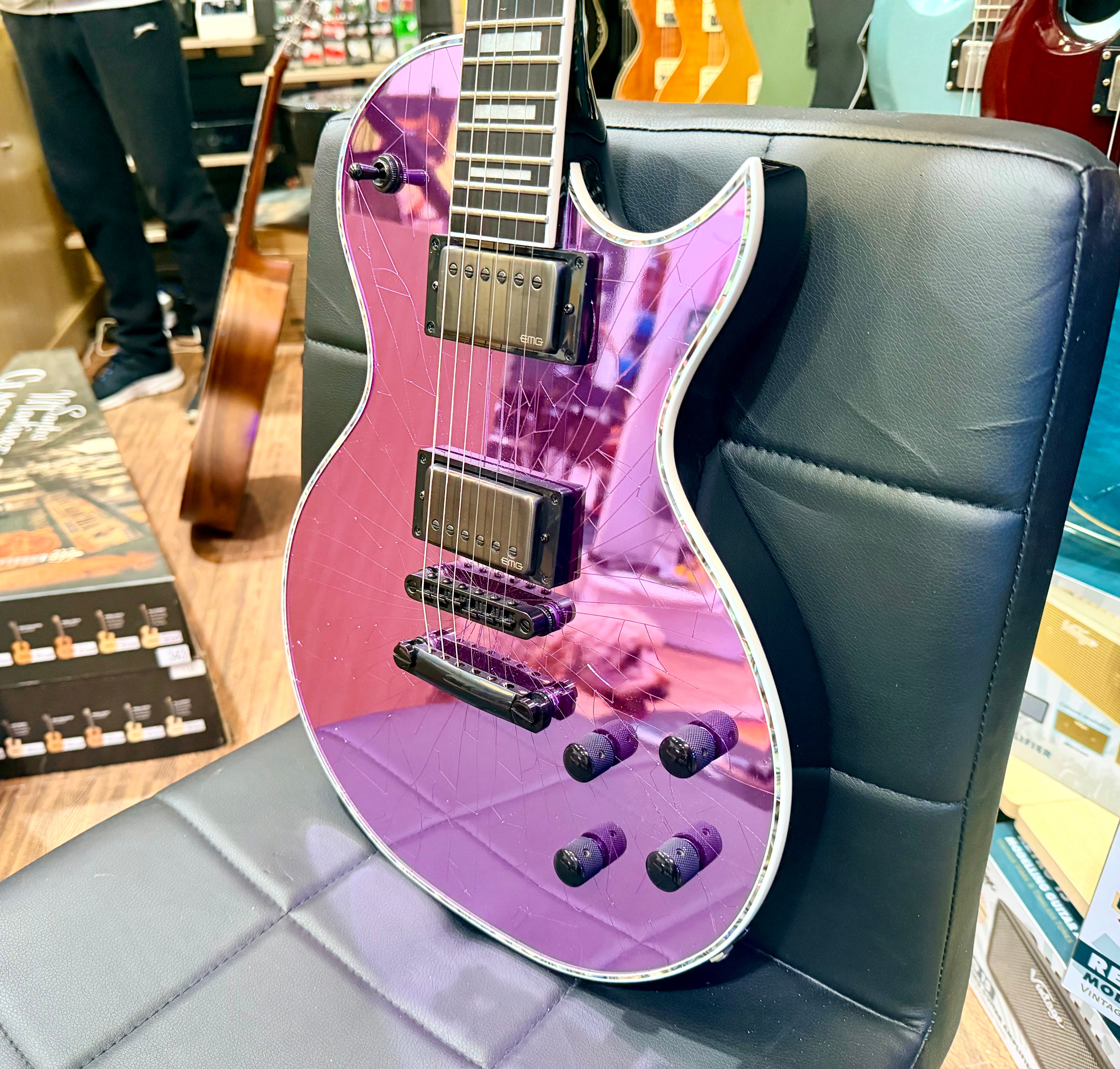 🔥2021🔥 Jackson Pro Series Marty Friedman MF-1 Purple Cracked Mirror Signature!