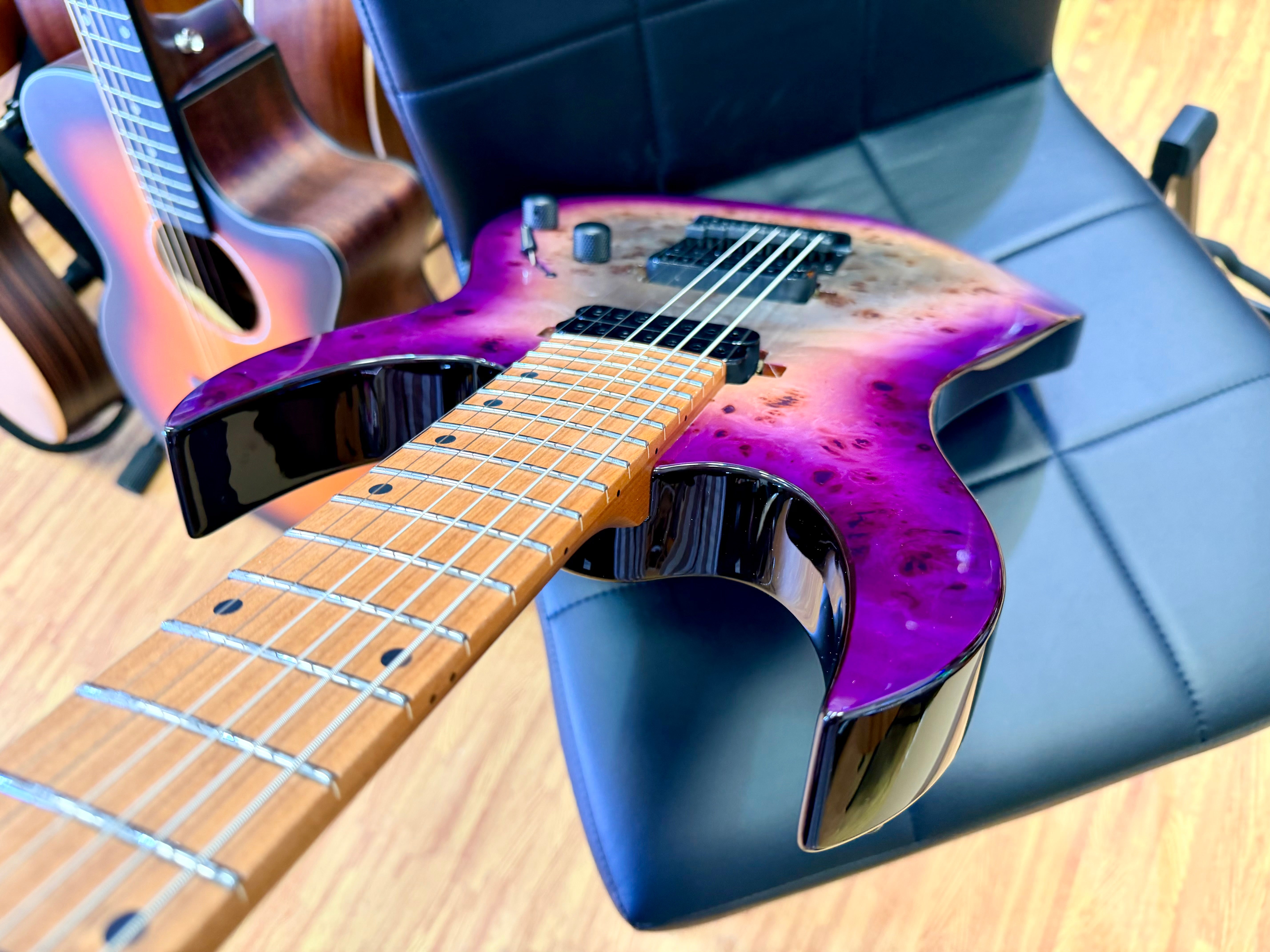 ⚡️NEW⚡️ Spira S-457 7 String Trans Purple~ Poplar Burl Top Electric Guitar~ 2026