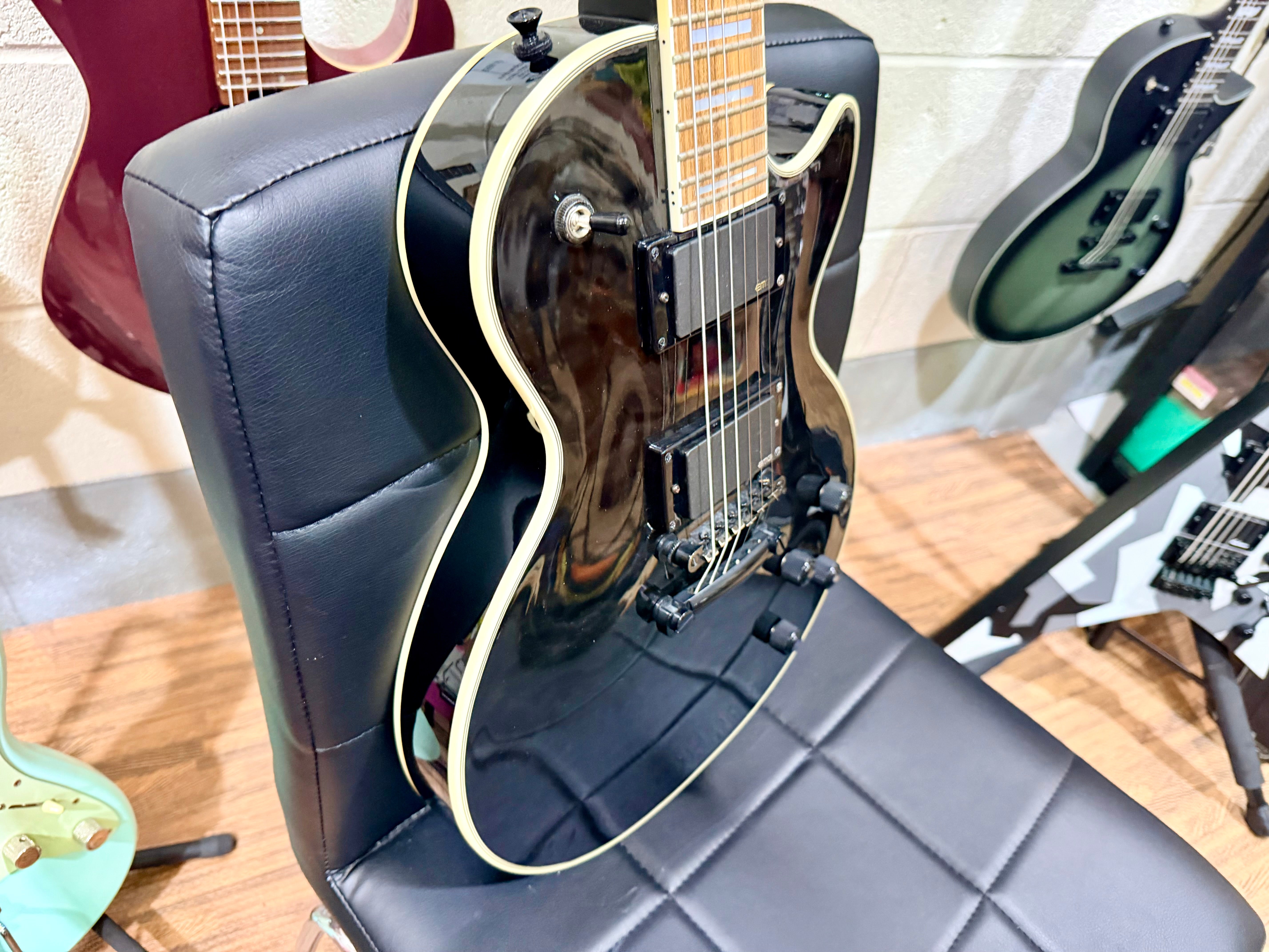 🔥2018🔥 Epiphone Les Paul Prophecy Custom Plus EX~ Midnight Ebony~ EMG P’Ups