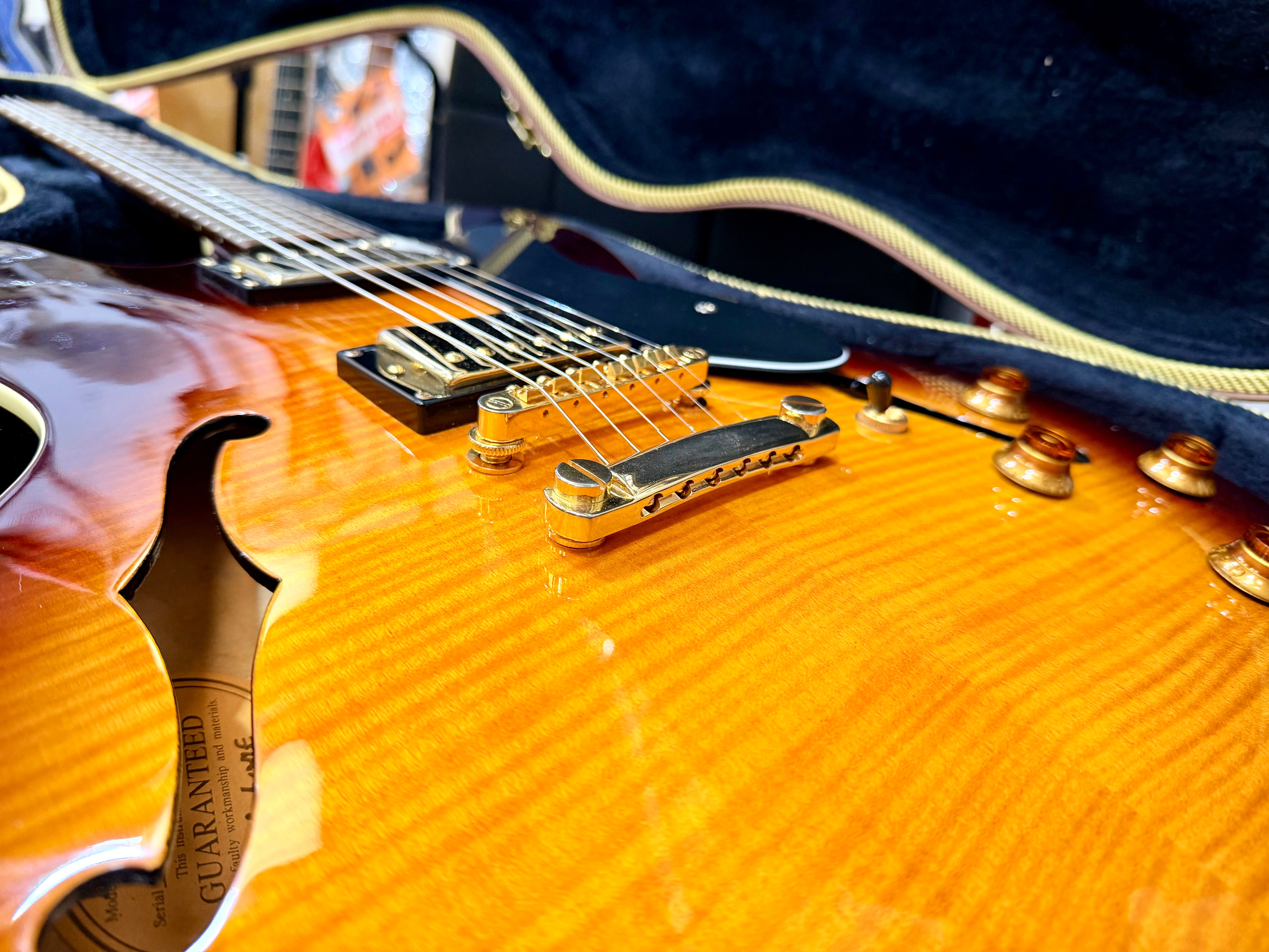 🔥2002 LTD EDITION🔥 Epiphone Dot 335 Deluxe VS~ Vintage Sunburst~ Gold~ Korean!