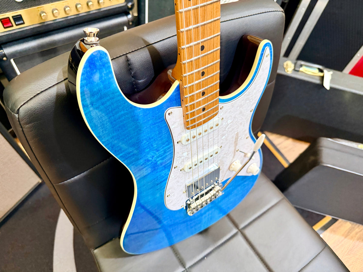 ⚡️NEW⚡️ JET JS-450 Flamed Ocean Blue Electric Guitar~ HSS Flame Top Strat~ 2026!