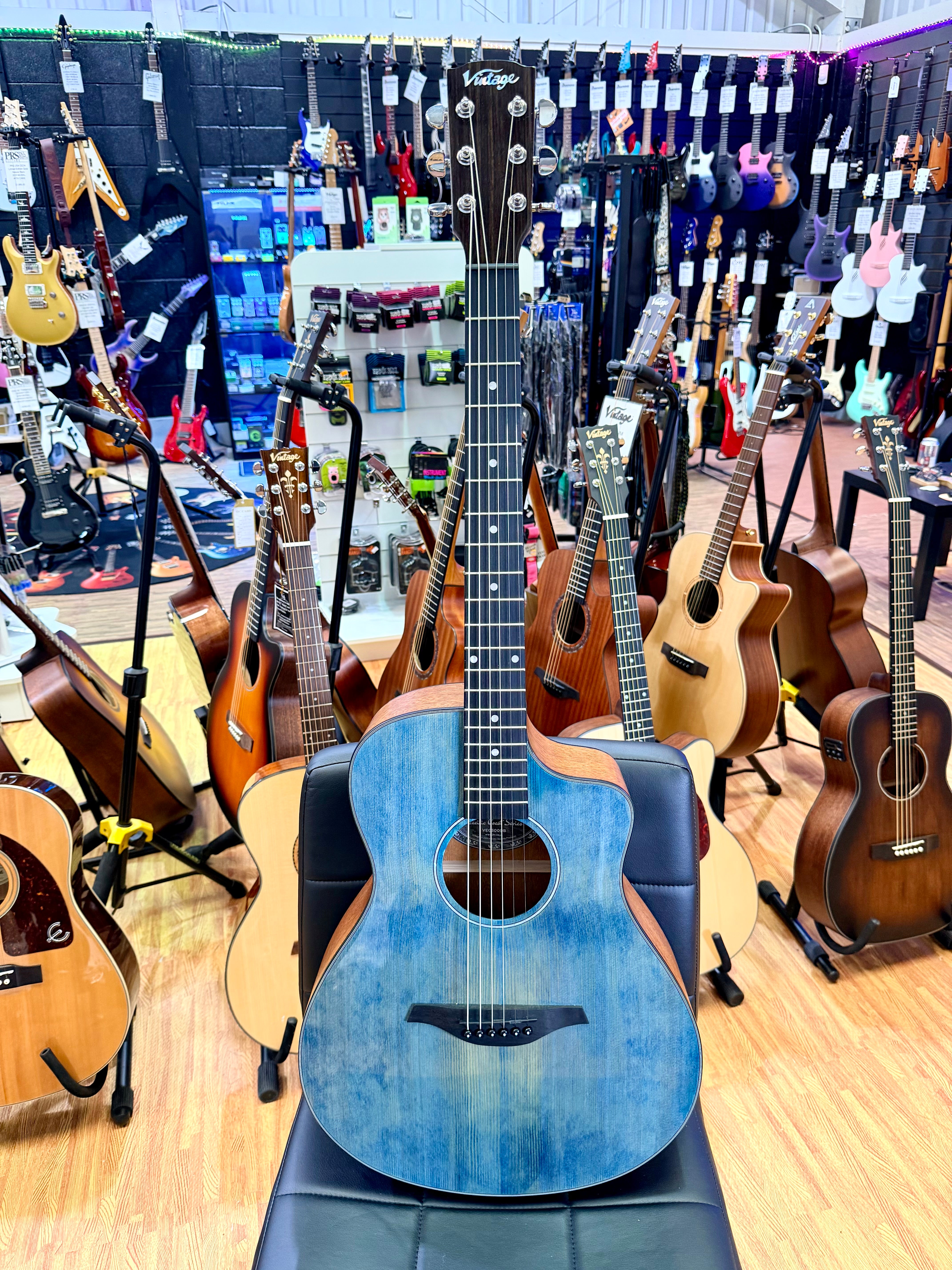 ✨NEW✨ Vintage Pacific Coast Series VEC300DB Electro-Acoustic Guitar~ Denim Blue