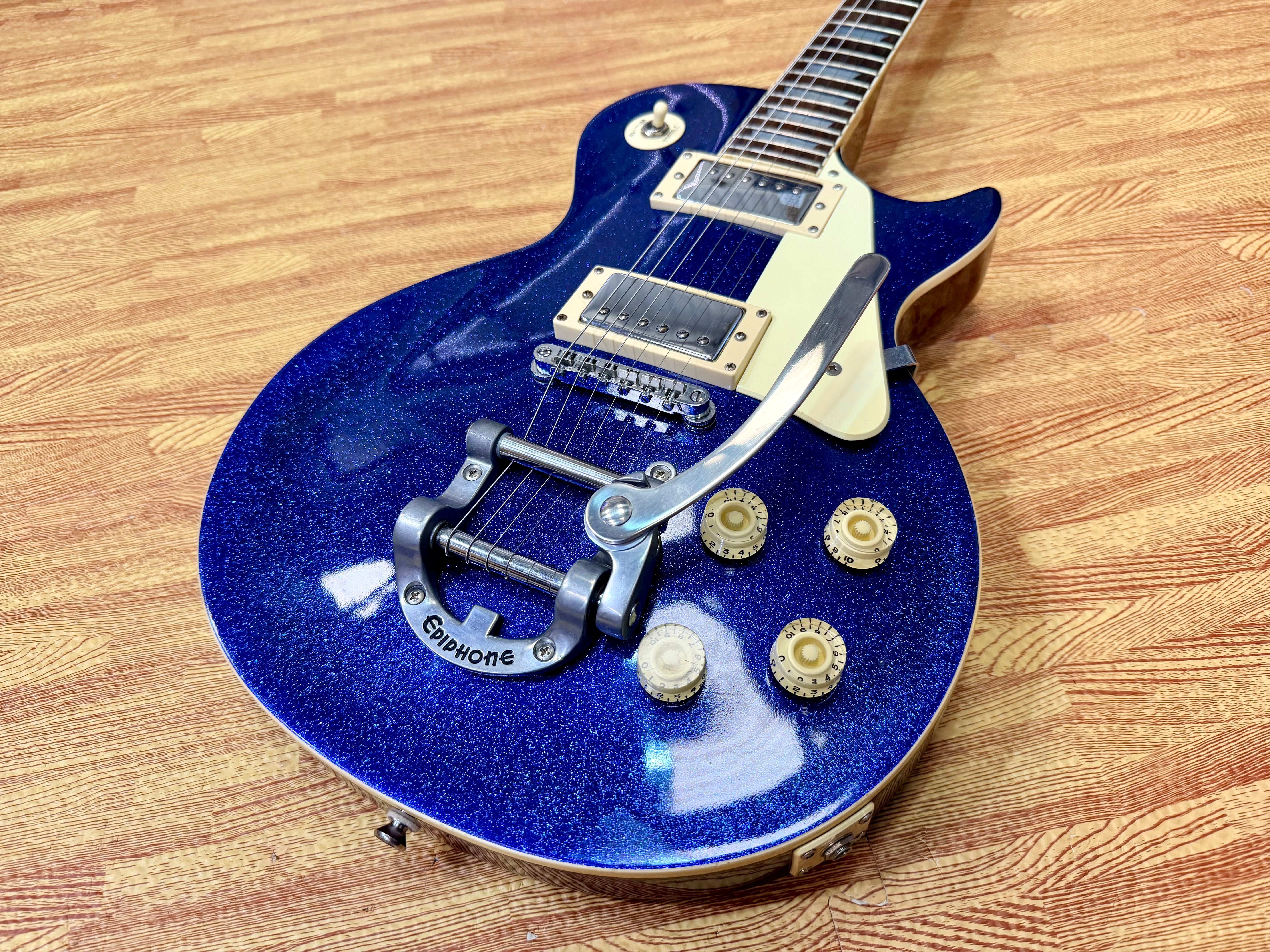 ✨RARE✨ 1997 Epiphone Les Paul~ Limited Edition Blue Sparkle~ Korea Bigsby Trem!