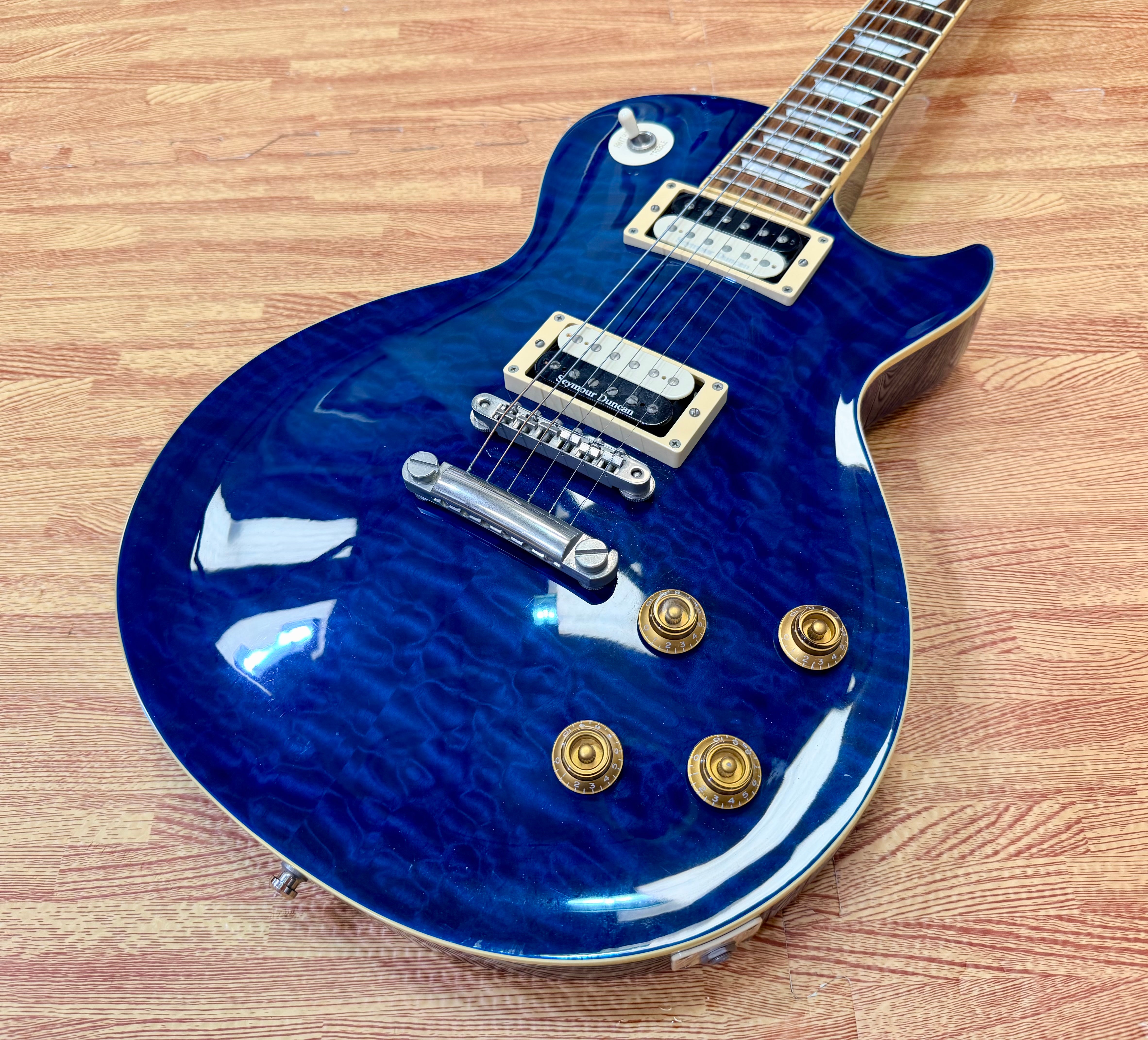 ✨2008✨ Edwards E-LP Limited Model Les Paul~ Blue Aqua Quilt~ Made in Japan 🇯🇵