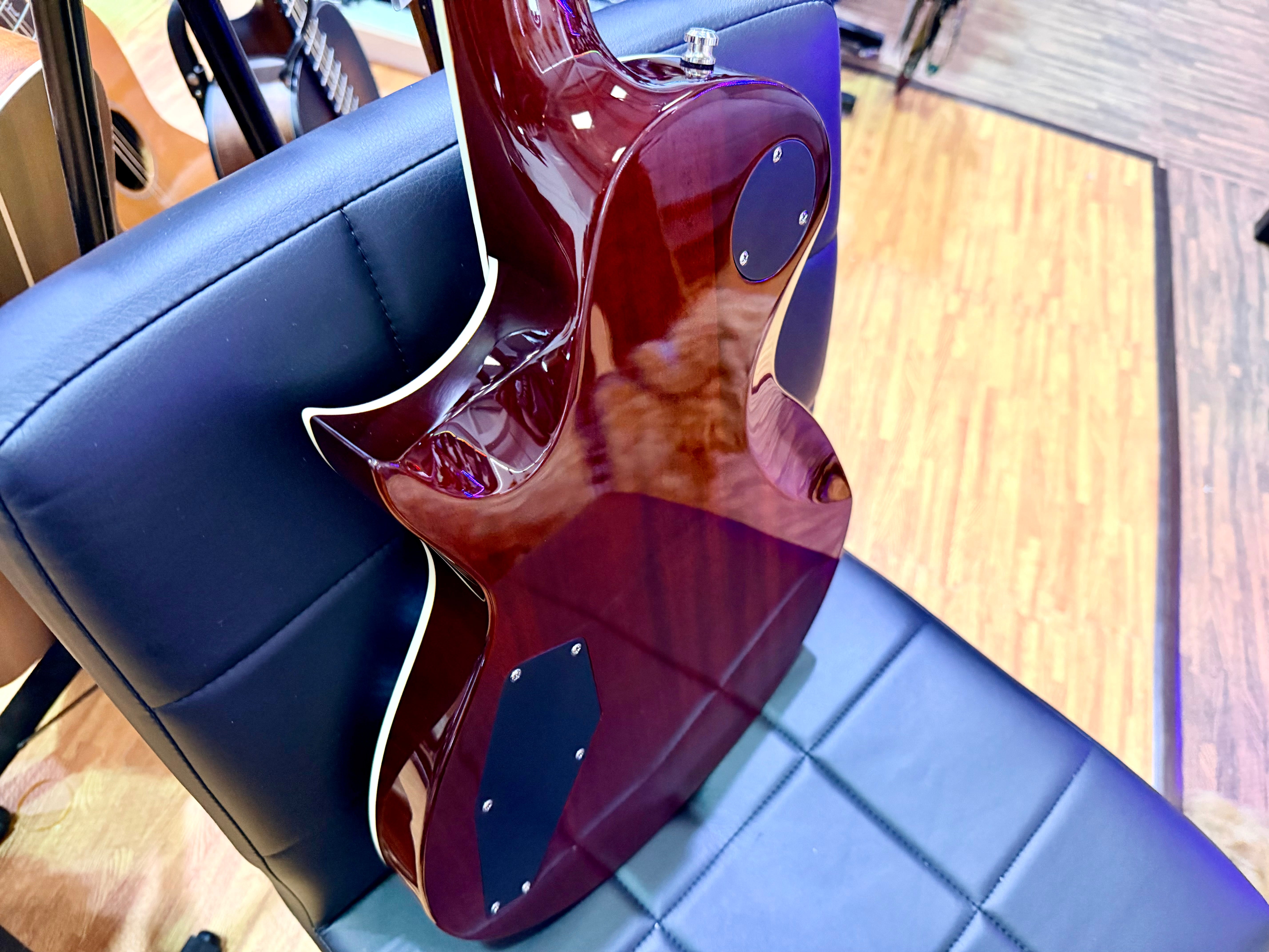 🔥2018🔥 ESP LTD EC-1000 Deluxe Amber Sunburst Electric Guitar + Case~ Abalone!