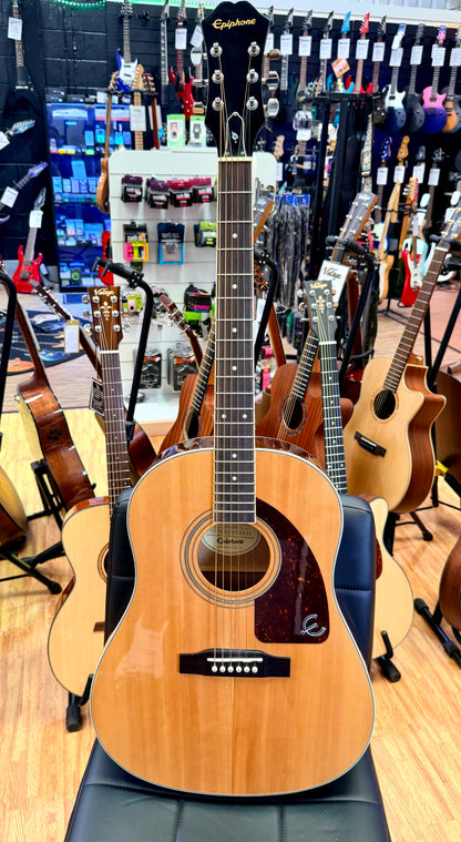 ⚡️2017⚡️ Epiphone AJ-220S/N Acoustic Guitar Natural~ Solid Top Dreadnought!