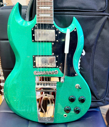 🔥2025 LTD🔥 Vintage VS6 30th Anniversary Model~ Green Metalflake~ Vibrola + Bag