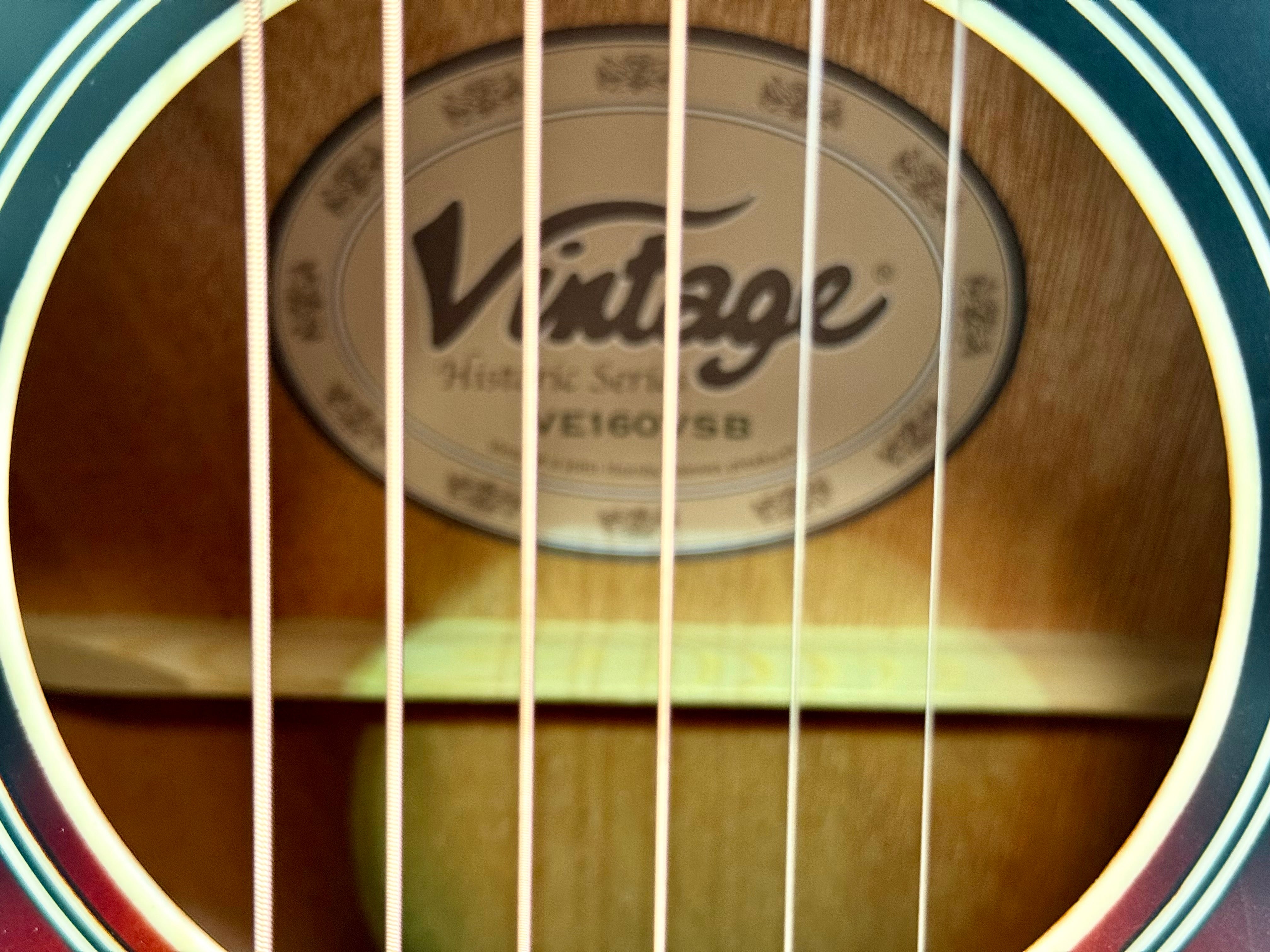 🌟NEW 2025🌟 Vintage Historic Series Electro Acoustic Orchestral Guitar~ VE160VSB