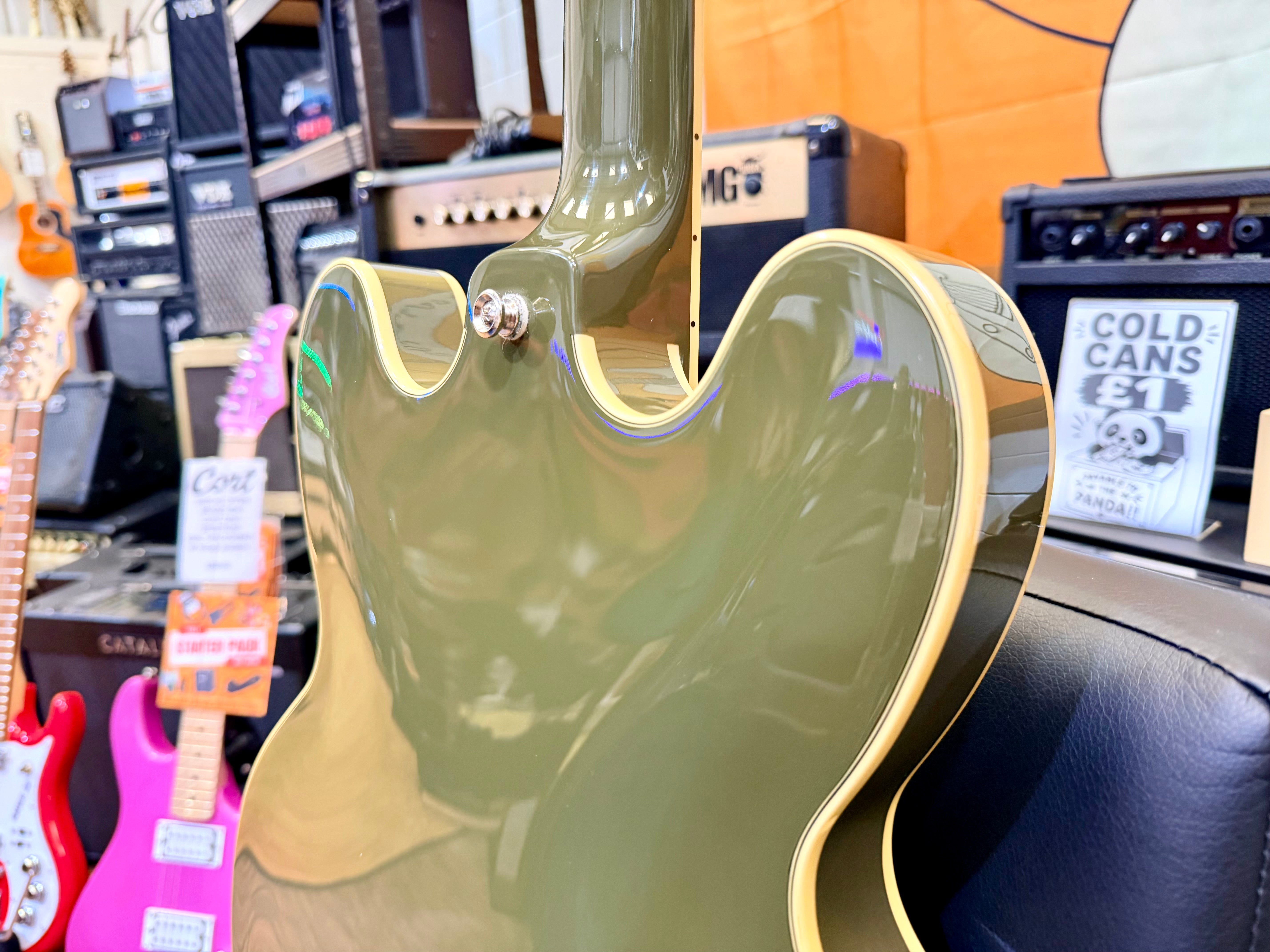 ⚡️2023⚡️ Epiphone Shinichi Ubukata ES-355 Olive Drab~ Inspired By Gibson Custom!