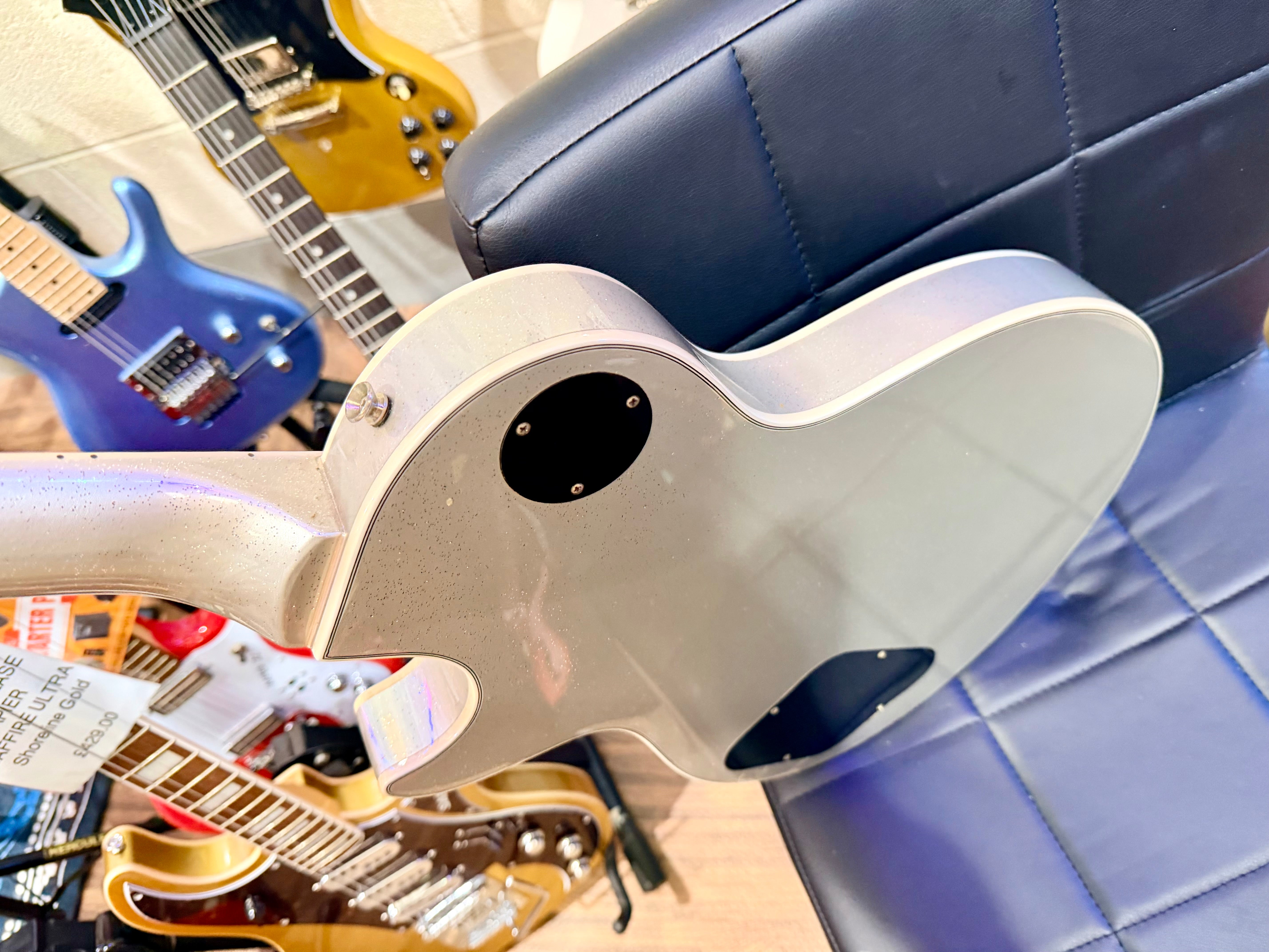 🌟RARE 2019🌟 Burny RLC-60 Les Paul Custom~ HHH Silver Sparkle~ By Fernandes!