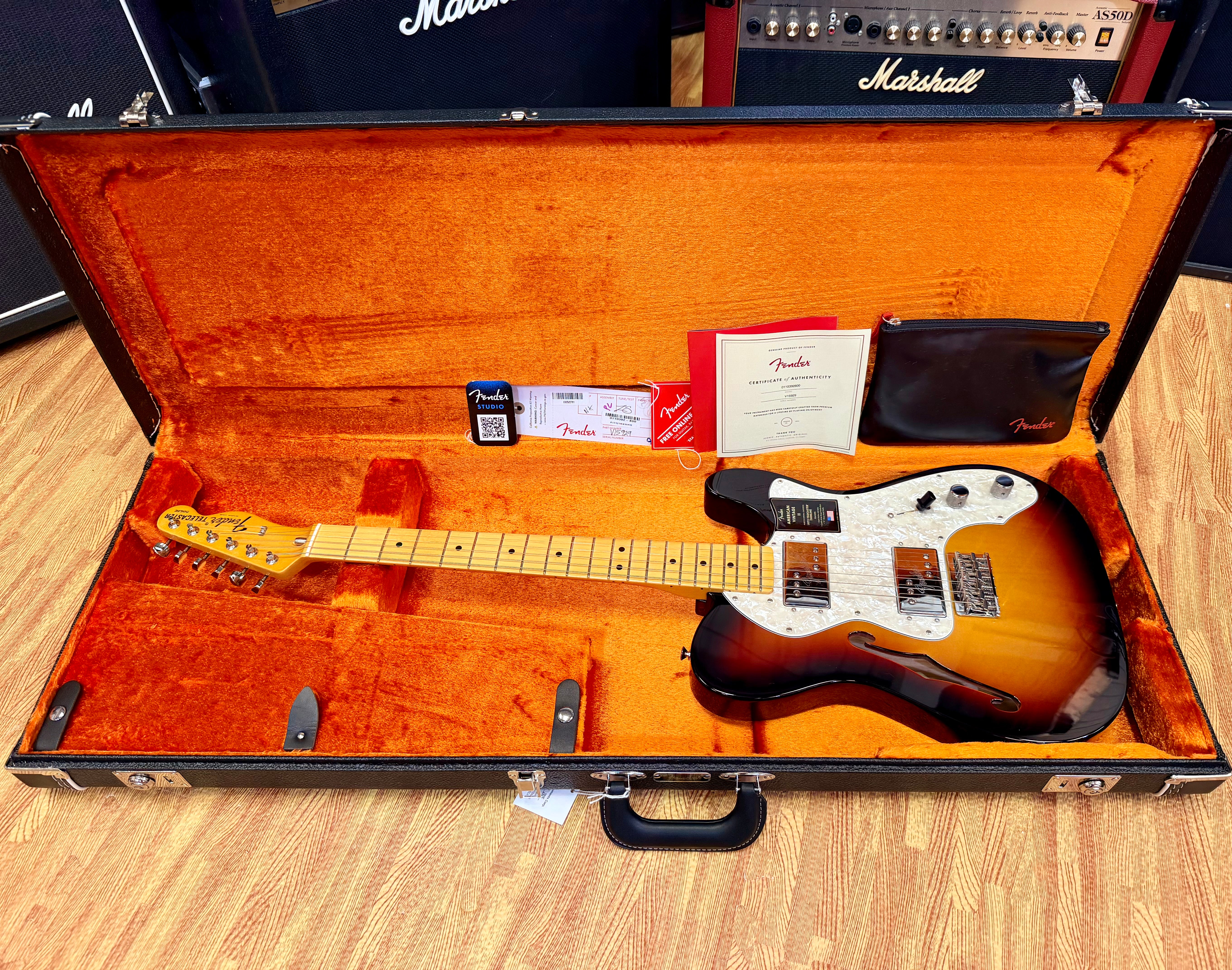 ✨2025✨ Fender American Vintage II 1972 Telecaster Thinline~ 3-Colour Sunburst!