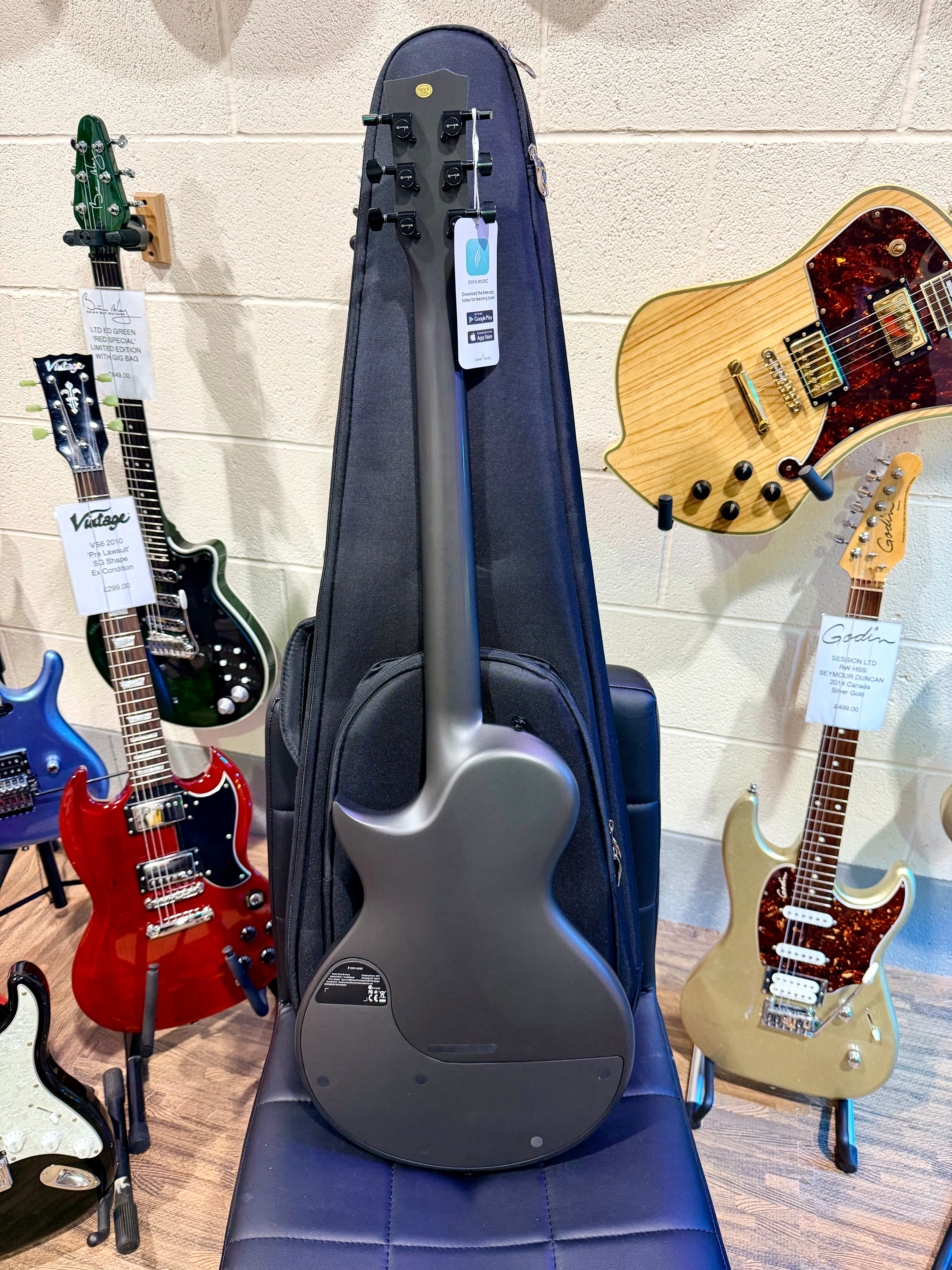 🔥 Enya Nova Go Sonic~ Carbon Black~ Smart Electric Guitar~Speaker & FX + Bag 🔥