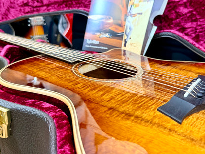 🔥HAWAIIAN KOA🔥 2022 Taylor K24ce~ V-Class~ Shaded Edgeburst~ USA + Hard Case!