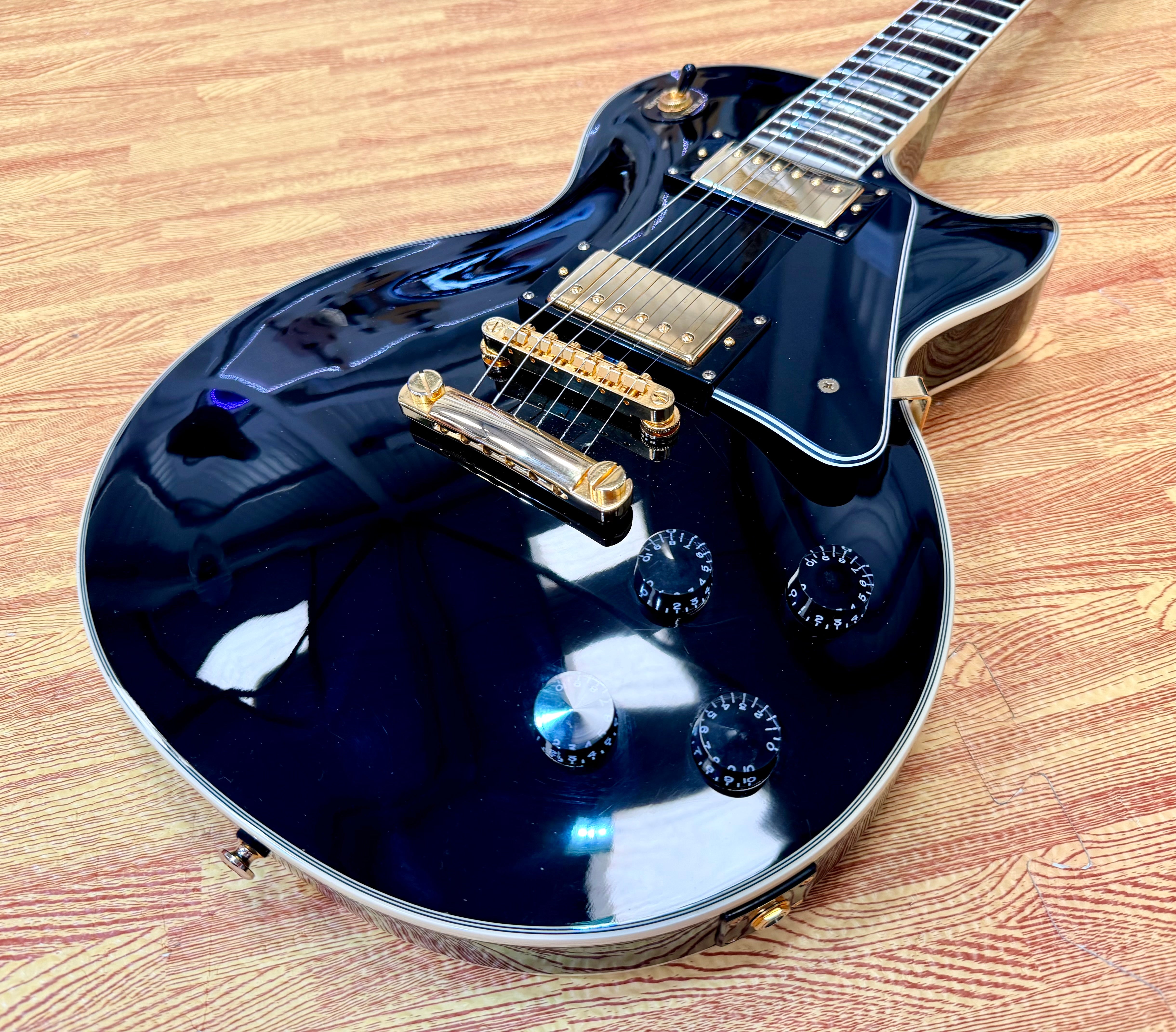 ✨2003✨ Epiphone Les Paul Custom~ Ebony~ Unsung Korea~ Black & Gold~ Cherished!