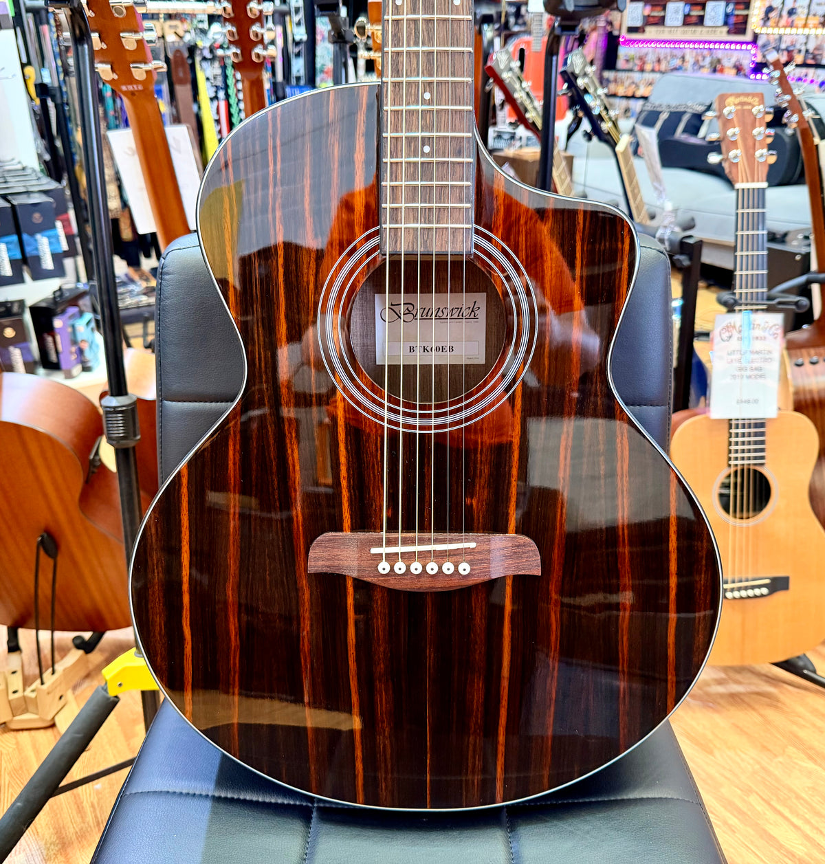 ✨NEW✨ Brunswick BTK60EB Ebony Grand Auditorium Cutaway Electro Acoustic Guitar!