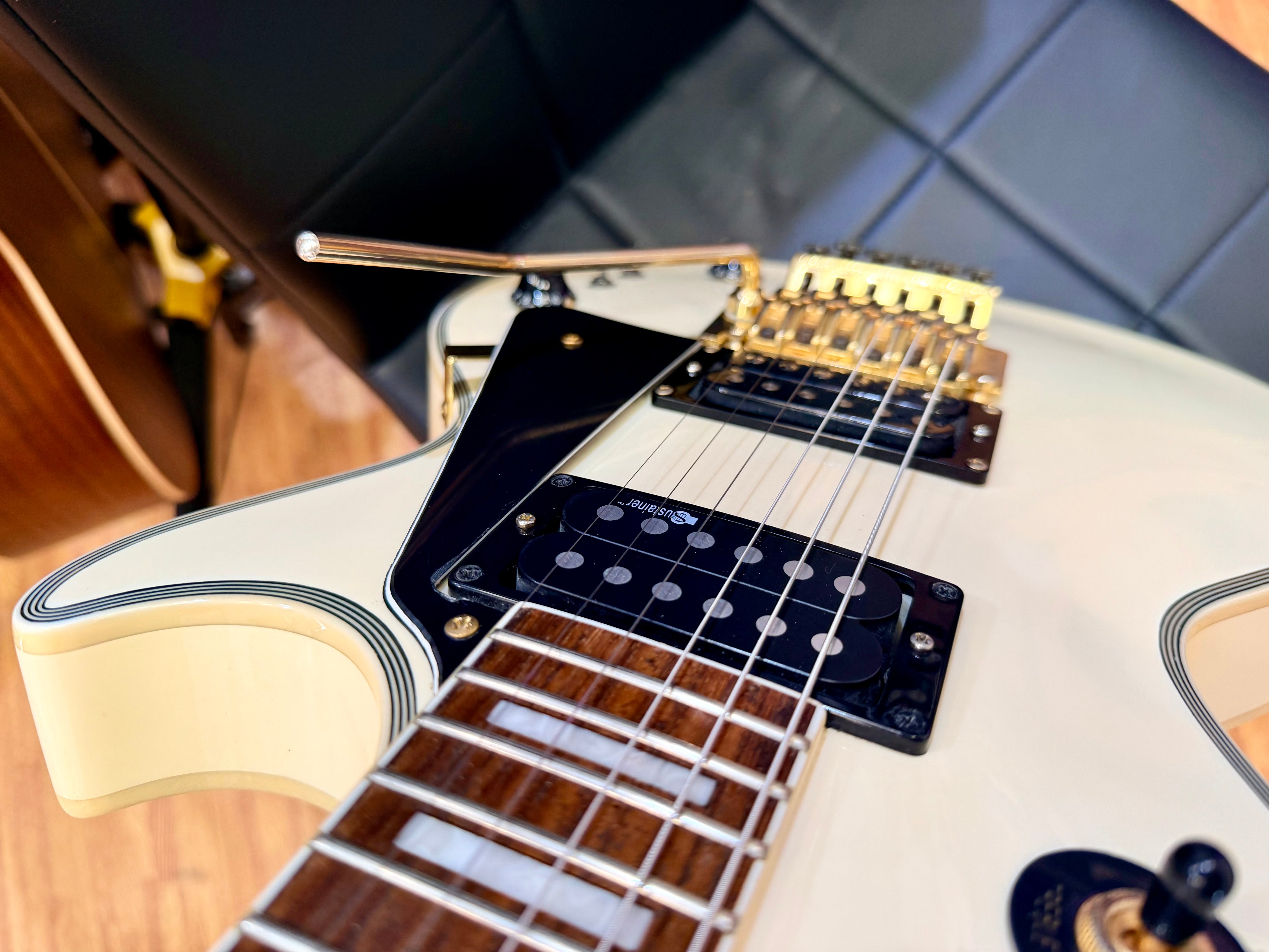 🔥2007🔥 Burny RLC-85S Custom~ Sustainer + Floyd Rose~ Snow White Les Paul!