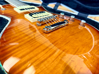 🔥2018🔥 ESP LTD EC-1000 Deluxe Amber Sunburst Electric Guitar + Case~ Abalone!