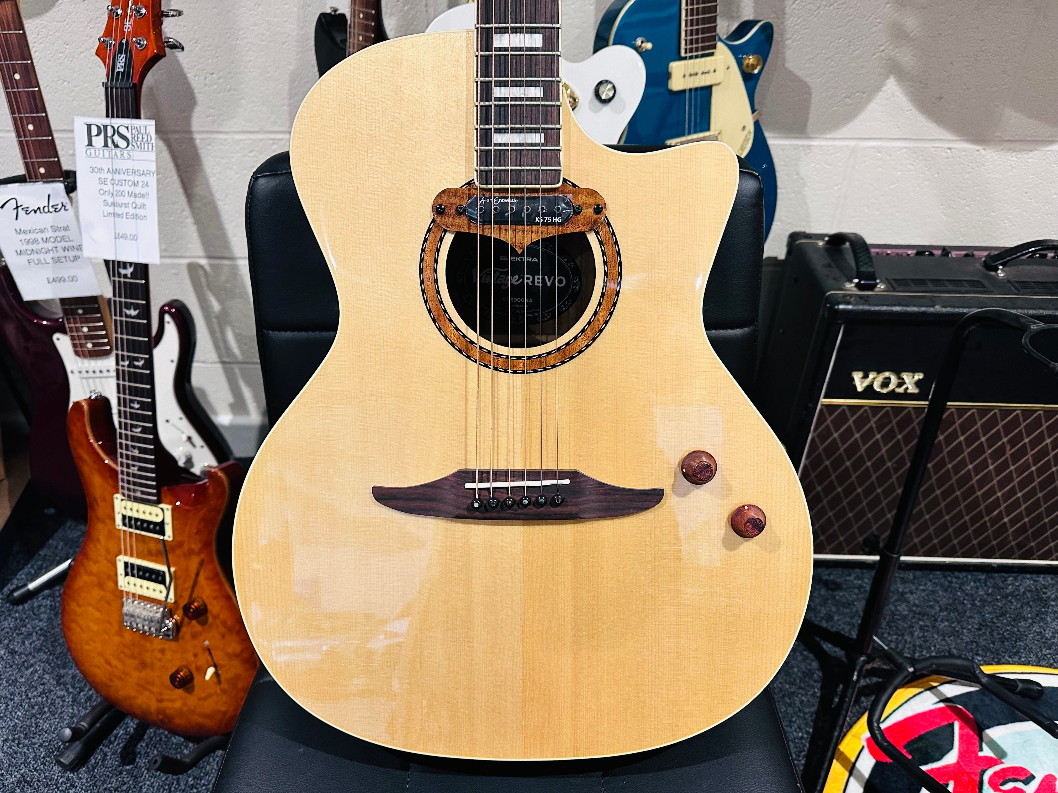 🌟BRAND NEW MODEL🌟 Vintage REVO ELEKTRA ~ Natural Silk Electro-Acoustic Guitar!