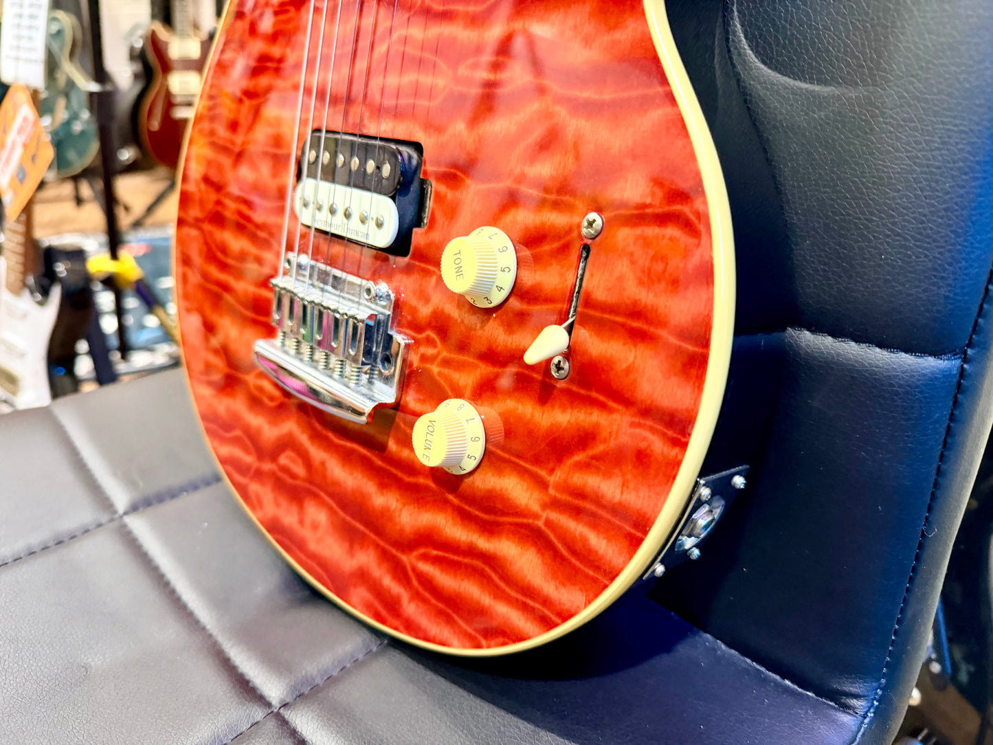 🔥QUILTED FLAME🔥 Sterling By Music Man Sub Axis AX3~ Seymour Duncan Pickup!