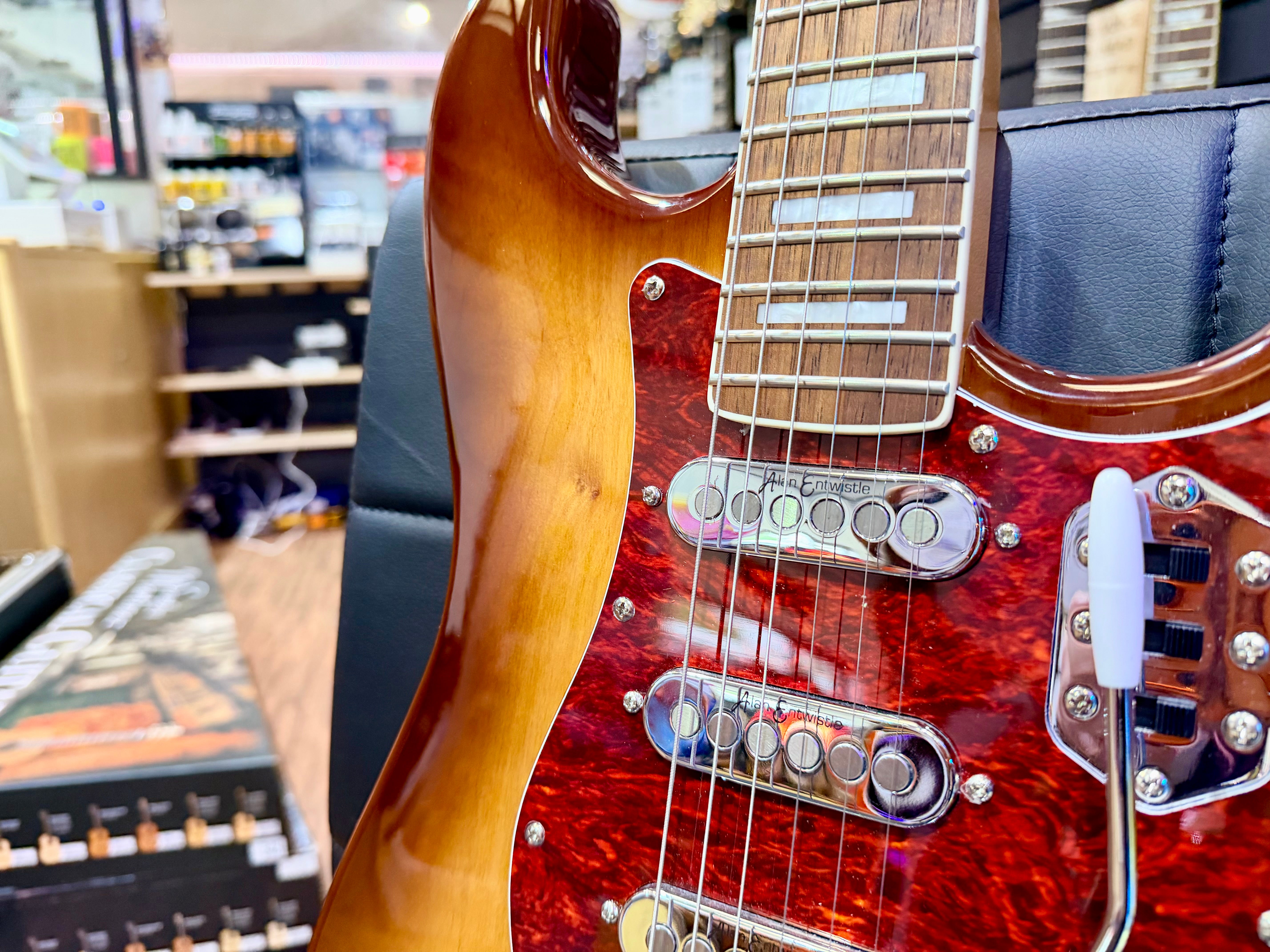 🔥NEW🔥 Vintage REVO Series 'Deluxe' Guitar ~ Cappuchino Burst~ Alan Entwistle!
