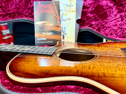🔥HAWAIIAN KOA🔥 2022 Taylor K24ce~ V-Class~ Shaded Edgeburst~ USA + Hard Case!