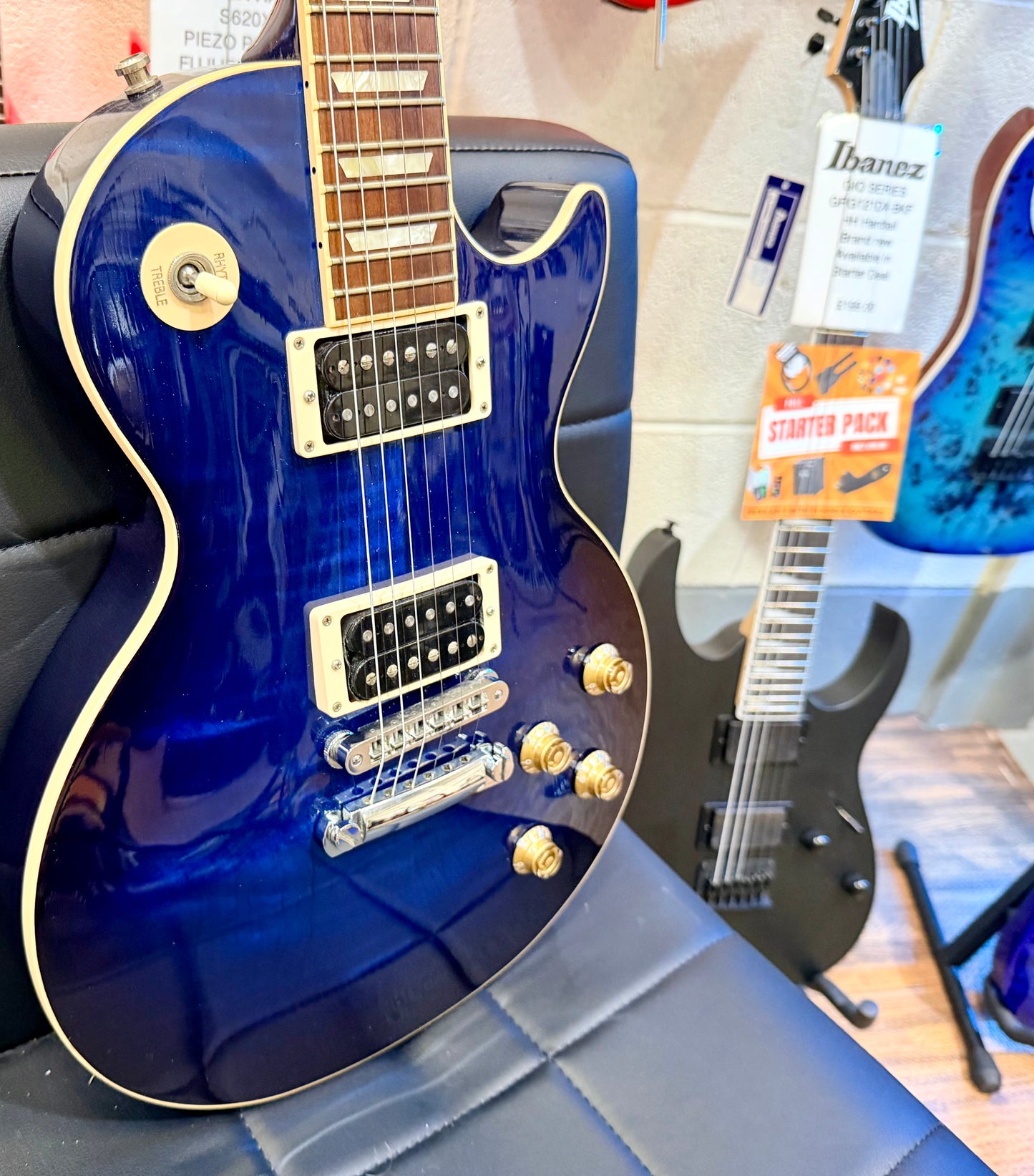 🔥2011 USA🔥 Gibson Les Paul Classic Plus Top~ Manhattan Midnight Blue + Case!