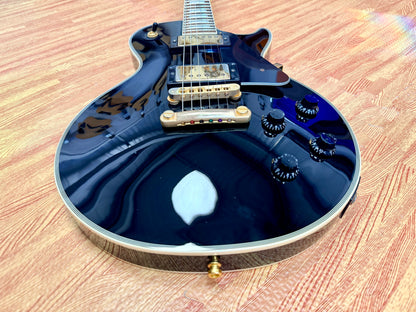 🔥2015🔥 Burny SRLC-55 Black Les Paul Custom~ Gold Hardware~ Japanese Import!