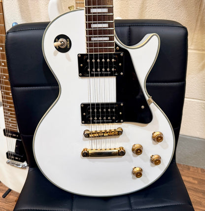🌟2001 KOREA🌟 Epiphone Les Paul Custom~ Alpine White~ Seymour Duncan + Case!