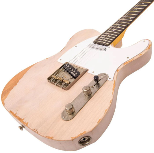 Vintage V62 ICON Telecaster Electric Guitar ~ Distressed Ash Blonde