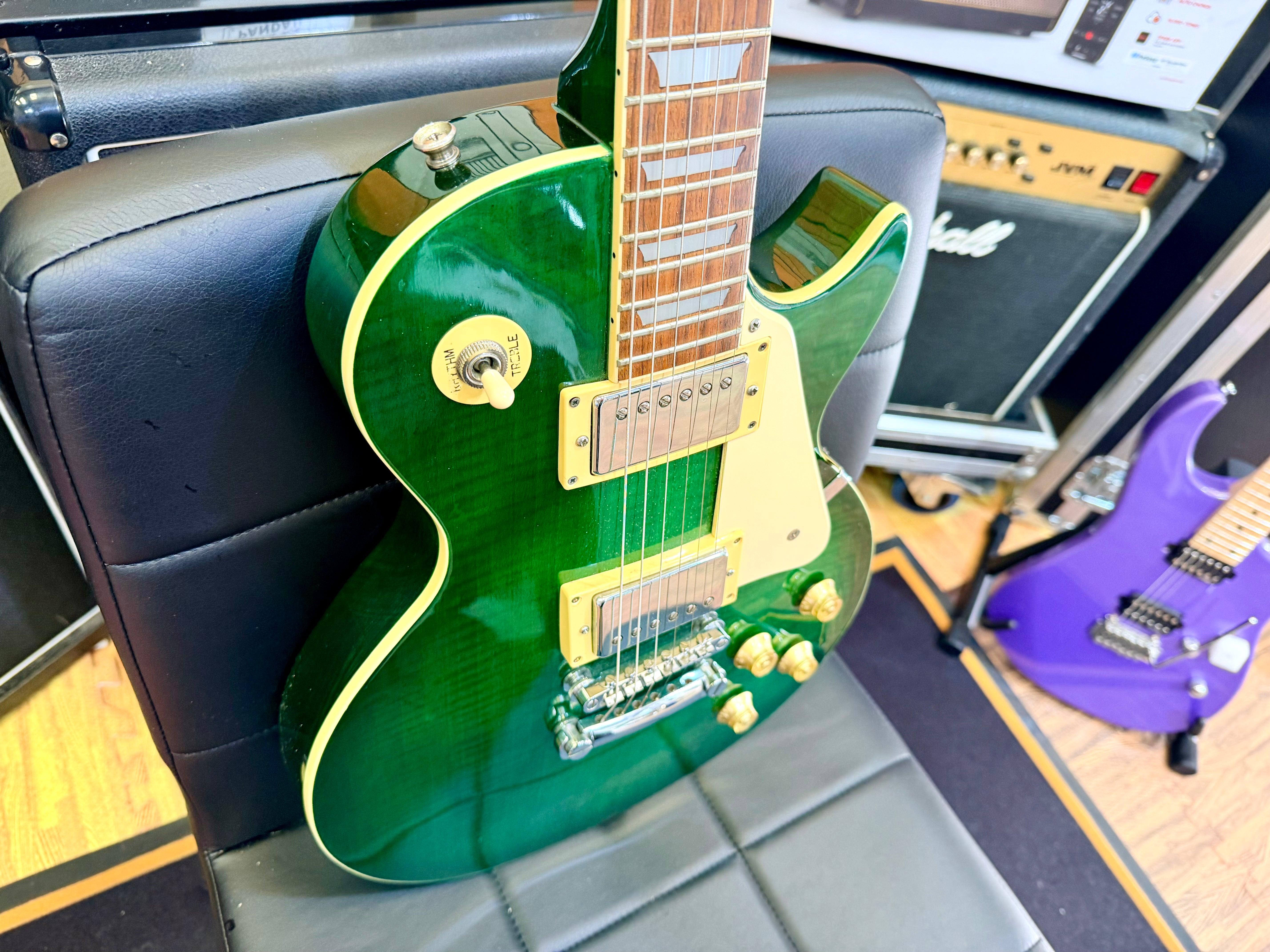 🔥1998🔥 Korean Epiphone Les Paul Standard~ Limited Edition Translucent Green!