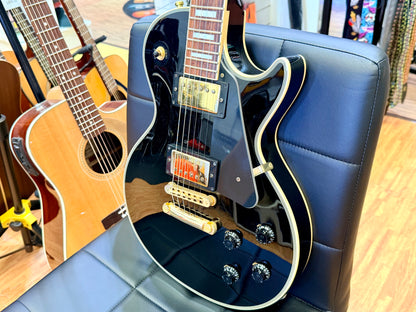 🔥2015🔥 Burny SRLC-55 Black Les Paul Custom~ Gold Hardware~ Japanese Import!