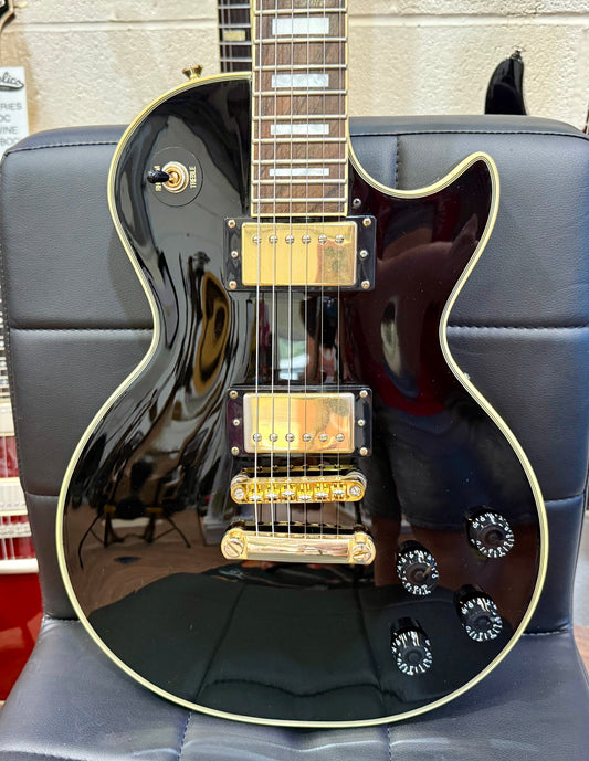 🔥2016🔥 Epiphone Les Paul Custom Pro~ Ebony/Black & Gold~ Coil Tap~Ex Condition