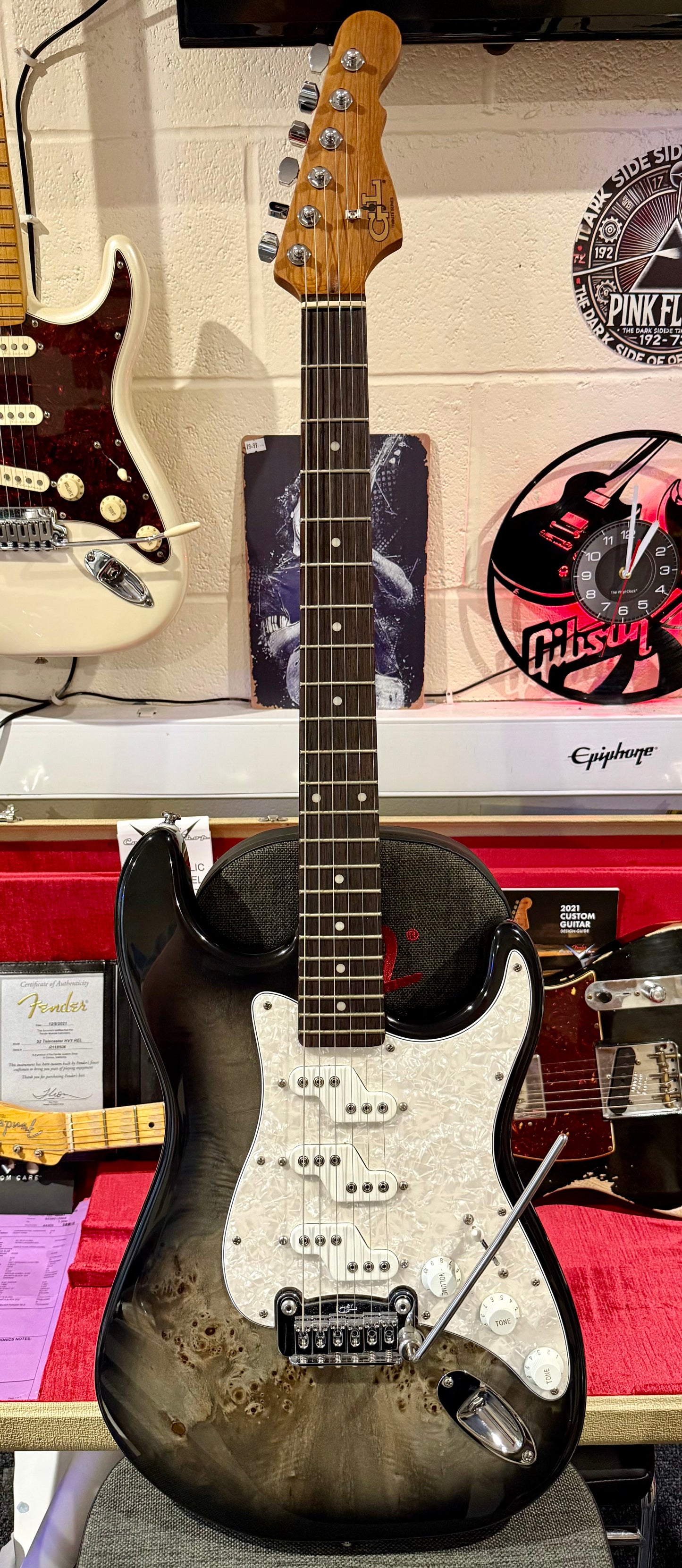🔥BAKED MAPLE🔥 G&L Tribute Comanche Burl Top Electric Guitar~ Limited Edition!