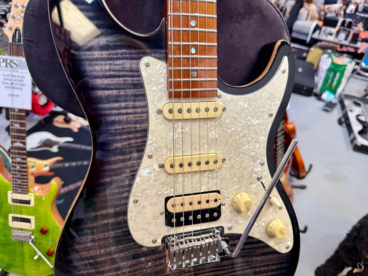 🔥EX DEMO 2024🔥 Sire Larry Carlton S7 FM~ Flamed Maple HSS~ Transperant Black!