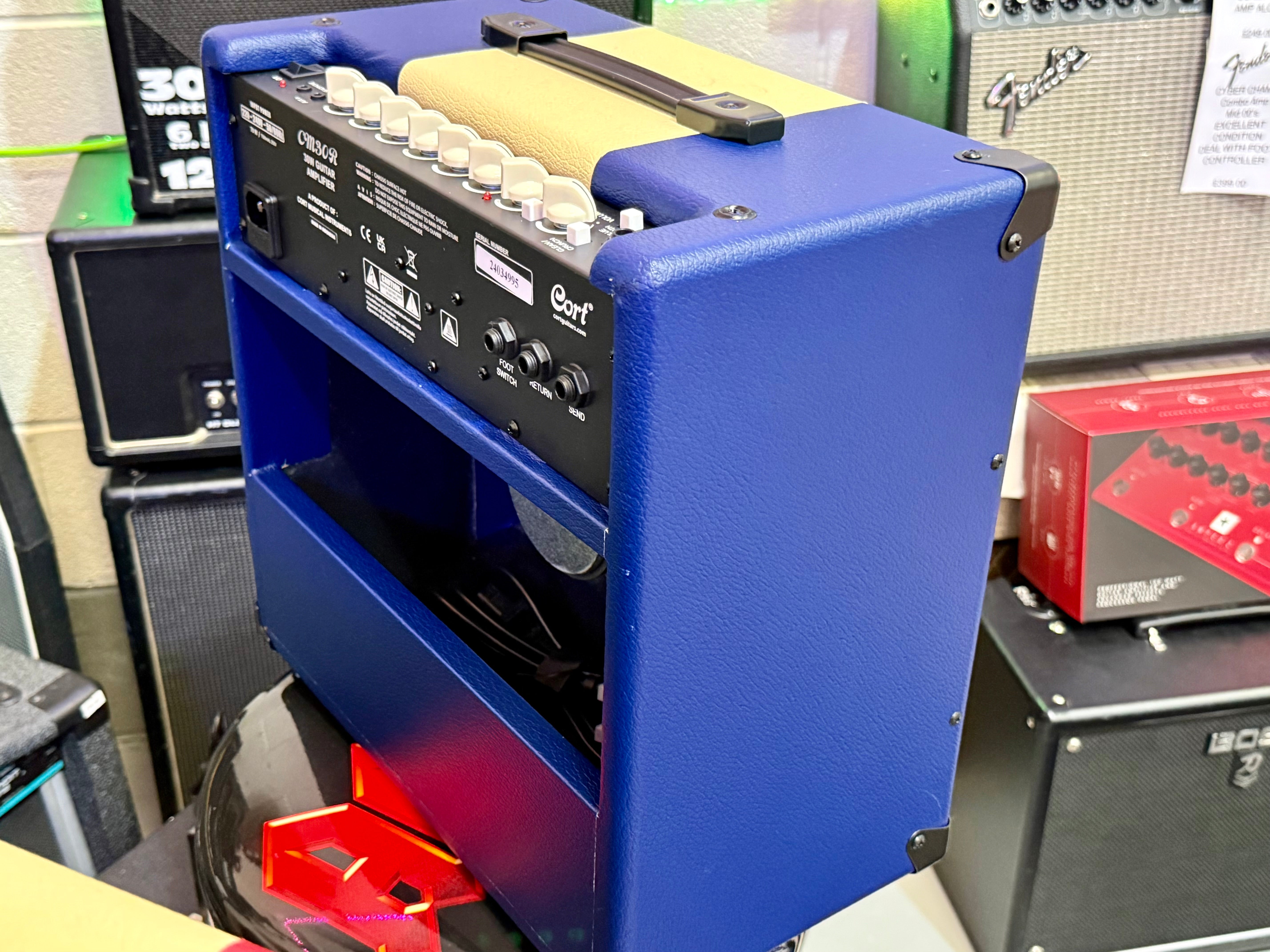 🎸NEW 2025🎸 Cort CM30-R Blue 30w Guitar Amplifier~ Combo Amp With Bluetooth!