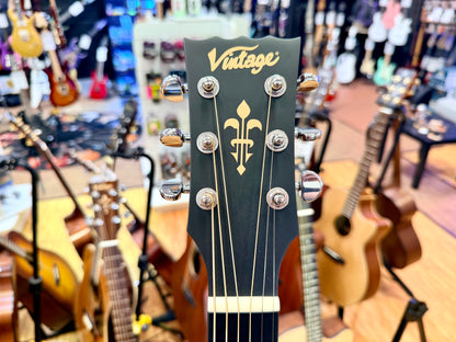 ⚡️NEW⚡️ Vintage VE1800AQ Stage Series Parlour Electro Acoustic Guitar~ Antiqued!