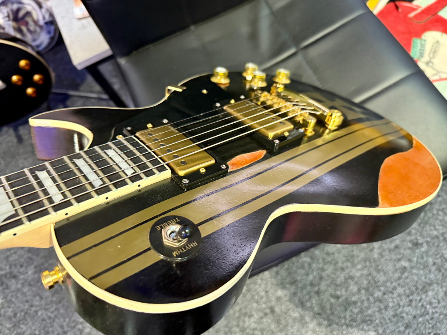 🔥CUSTOM BUILD🔥 James Hetfield Iron Cross Guitar~ Genuine EMG Het set~ESP Style
