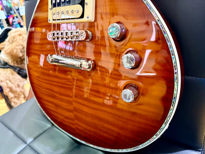 🔥2018🔥 ESP LTD EC-1000 Deluxe Amber Sunburst Electric Guitar + Case~ Abalone!