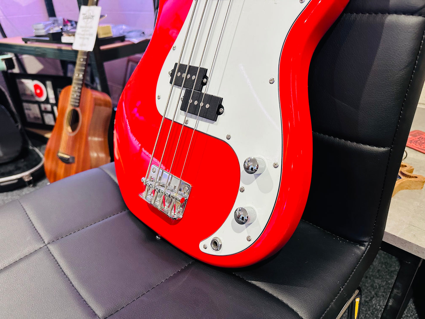 🎸NEW🎸 Johnny Brook P Bass Guitar~ Electric Precision Style~ Gloss Red!