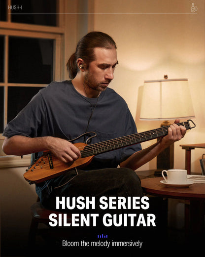 🌟NEW🌟 Donner HUSH-I Electro Acoustic Silent Travel Headless Guitar~ Maple!
