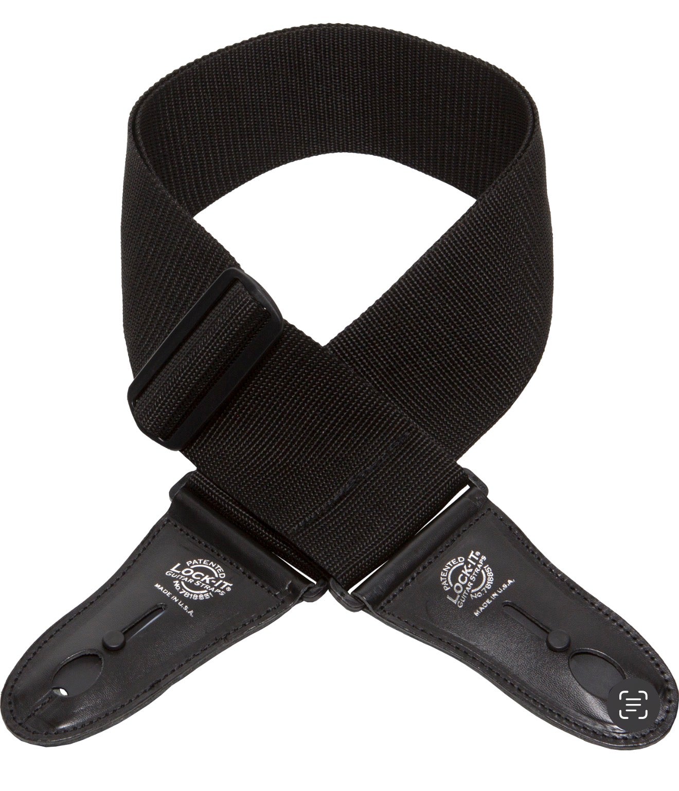 Lock-It Guitar Strap Polypro Series- 3” Black